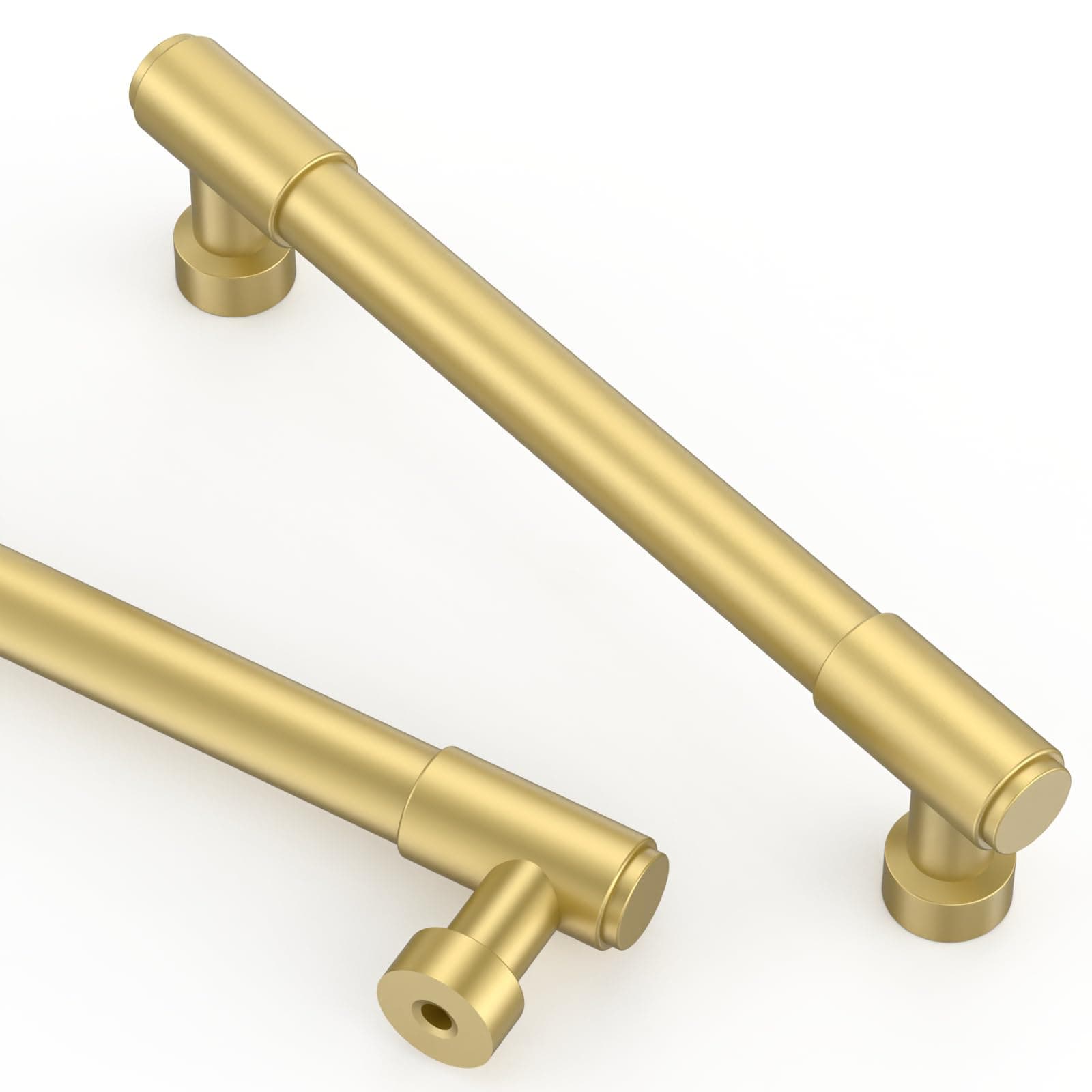 Asidrama 10 Pack 5 Inch(128mm) Brushed Gold Cabinet Pulls Kitchen Cabinet Handle