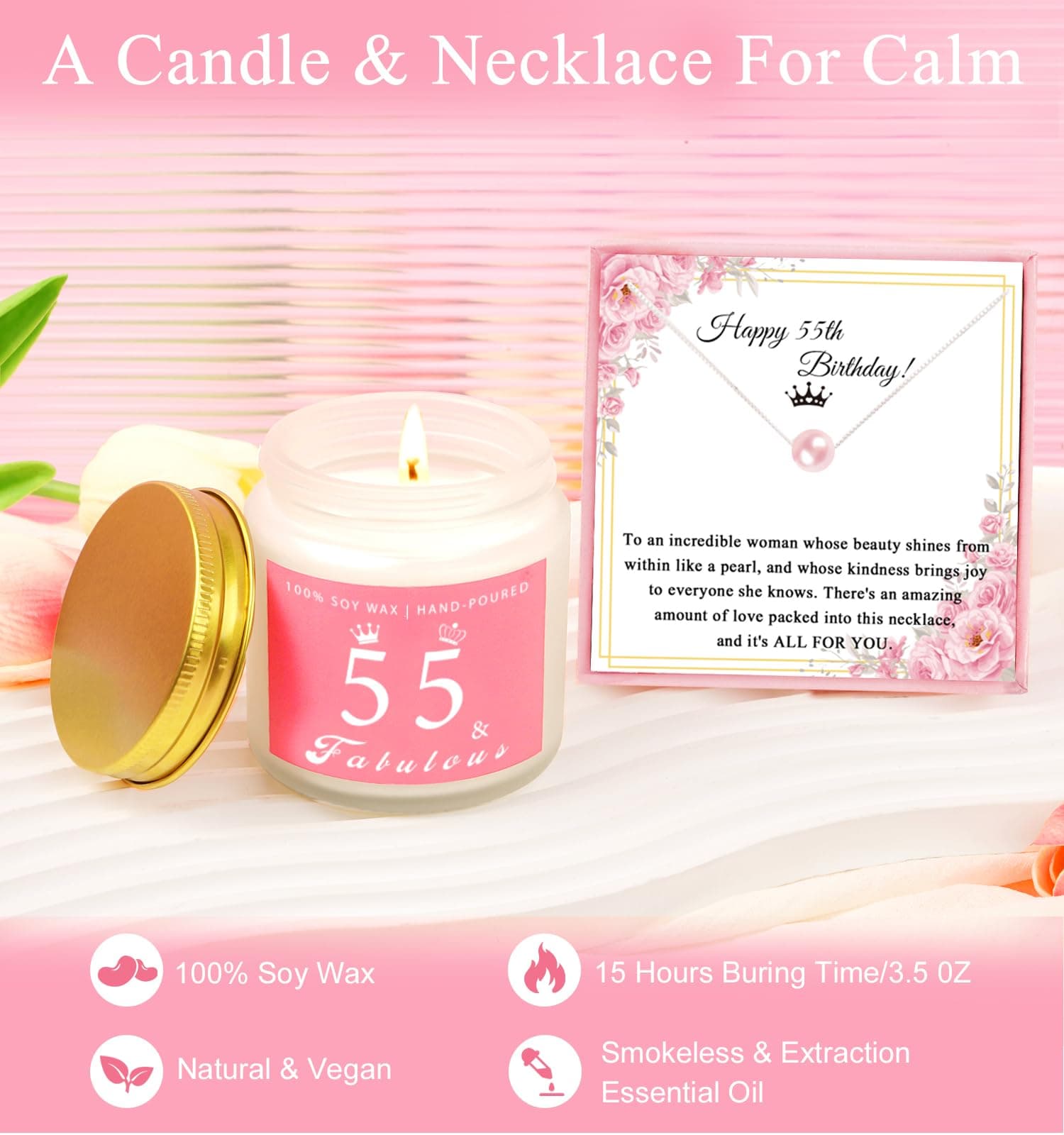 55th Birthday Gifts For Women, Happy 55th Birthday Gifts For Her Mom Sister Wife - Thumbnail 5
