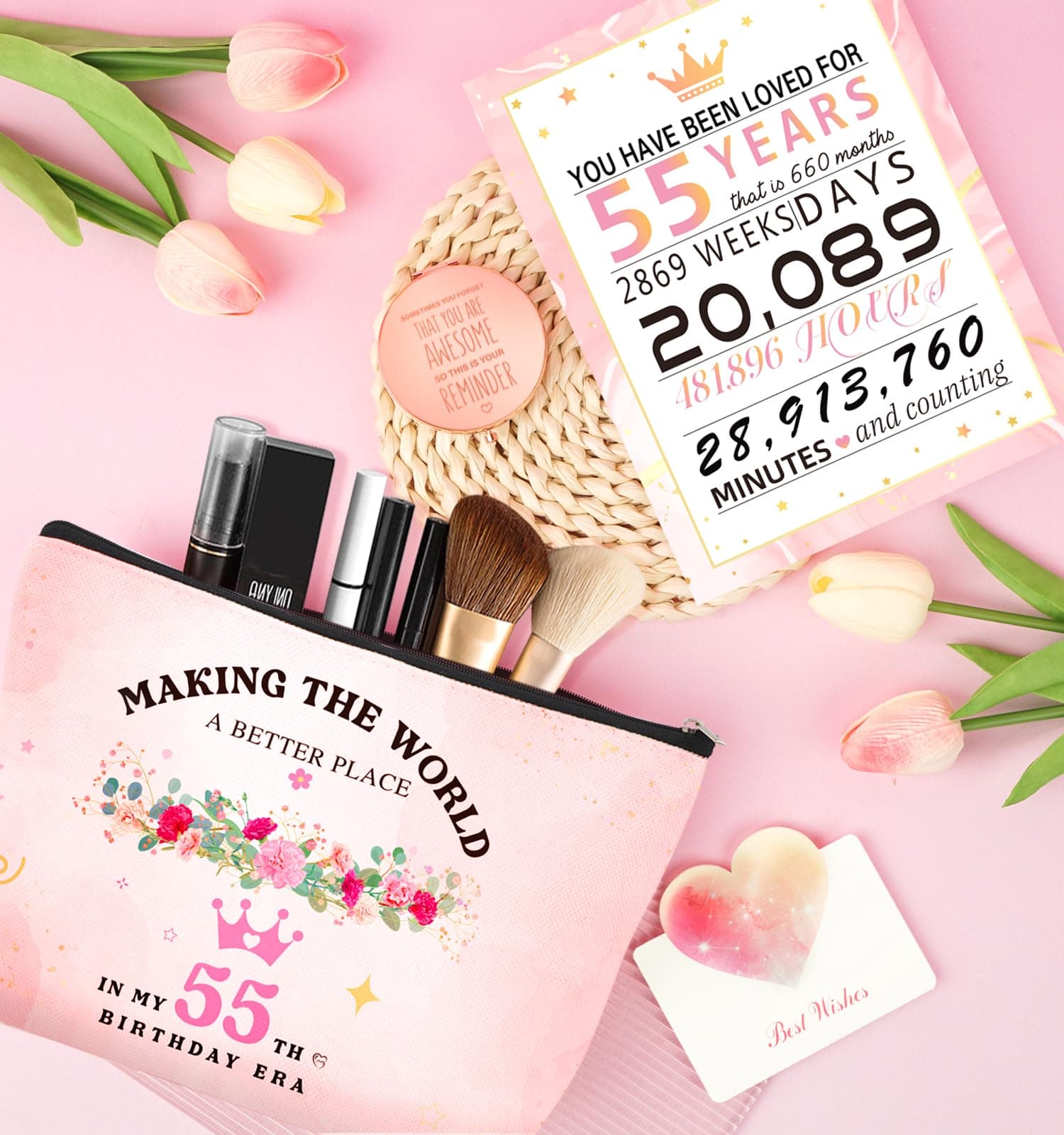 55th Birthday Gifts For Women, Happy 55th Birthday Gifts For Her Mom Sister Wife - Thumbnail 3