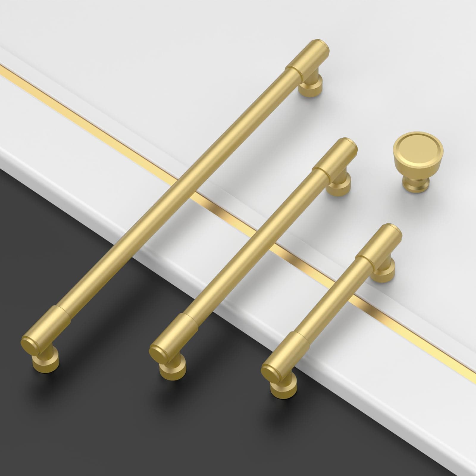 Asidrama 10 Pack 5 Inch(128mm) Brushed Gold Cabinet Pulls Kitchen Cabinet Handle - Thumbnail 6