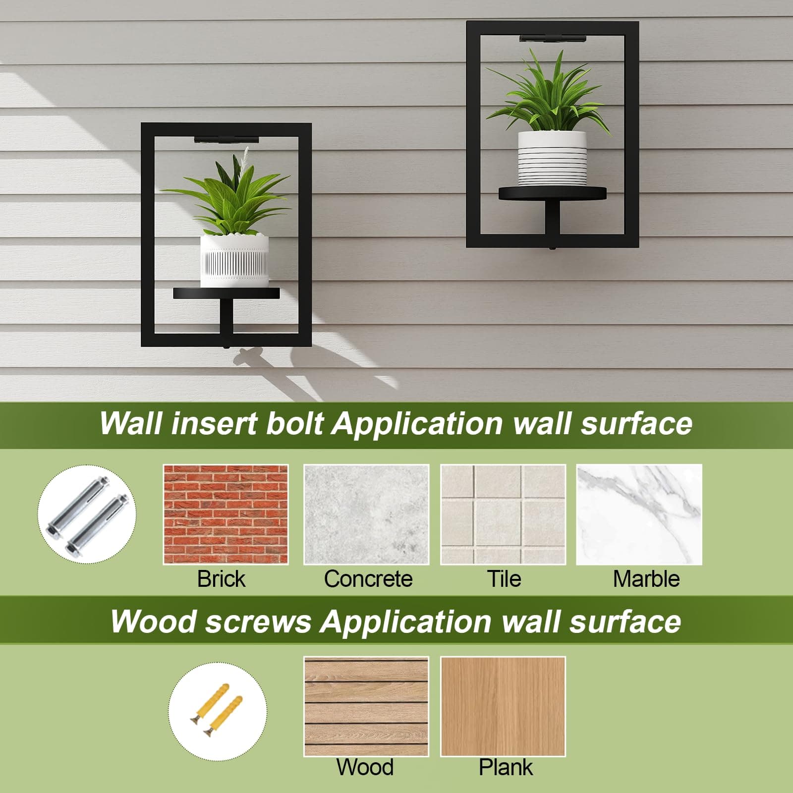 BAOYOUNI 2 Pack Picture Frame Wall Plant Holder with Light,Metal Window Plant Sh - Thumbnail 9