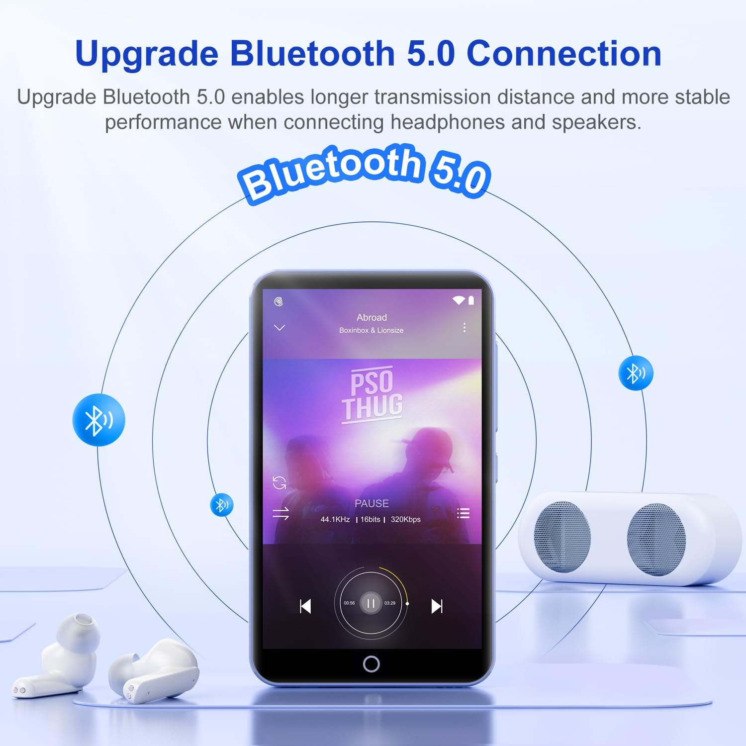 96GB MP3 Player with Bluetooth and WiFi, Portable 4.02" IPS Touchscreen MP4 Play - Thumbnail 6