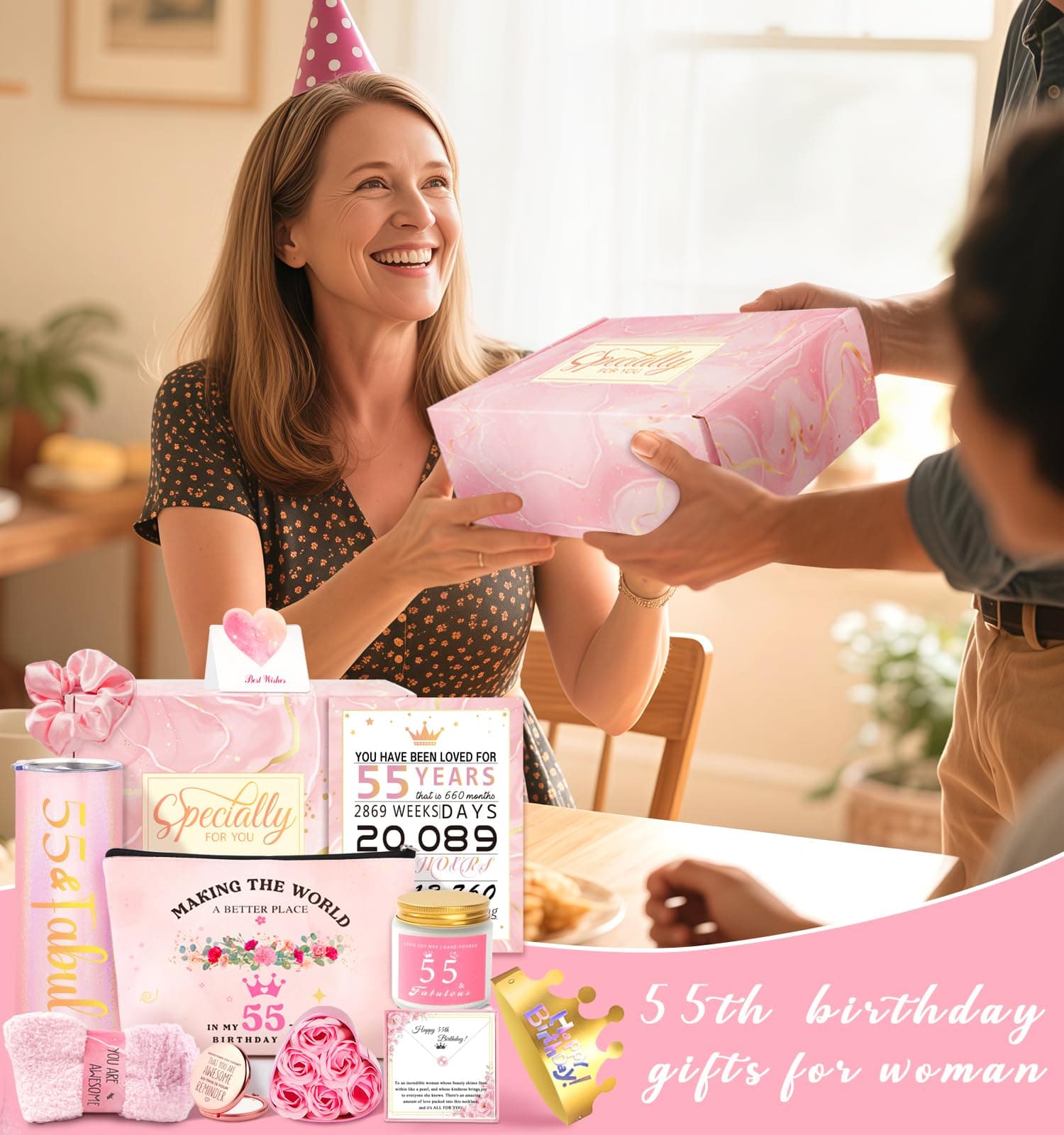 55th Birthday Gifts For Women, Happy 55th Birthday Gifts For Her Mom Sister Wife - Thumbnail 8