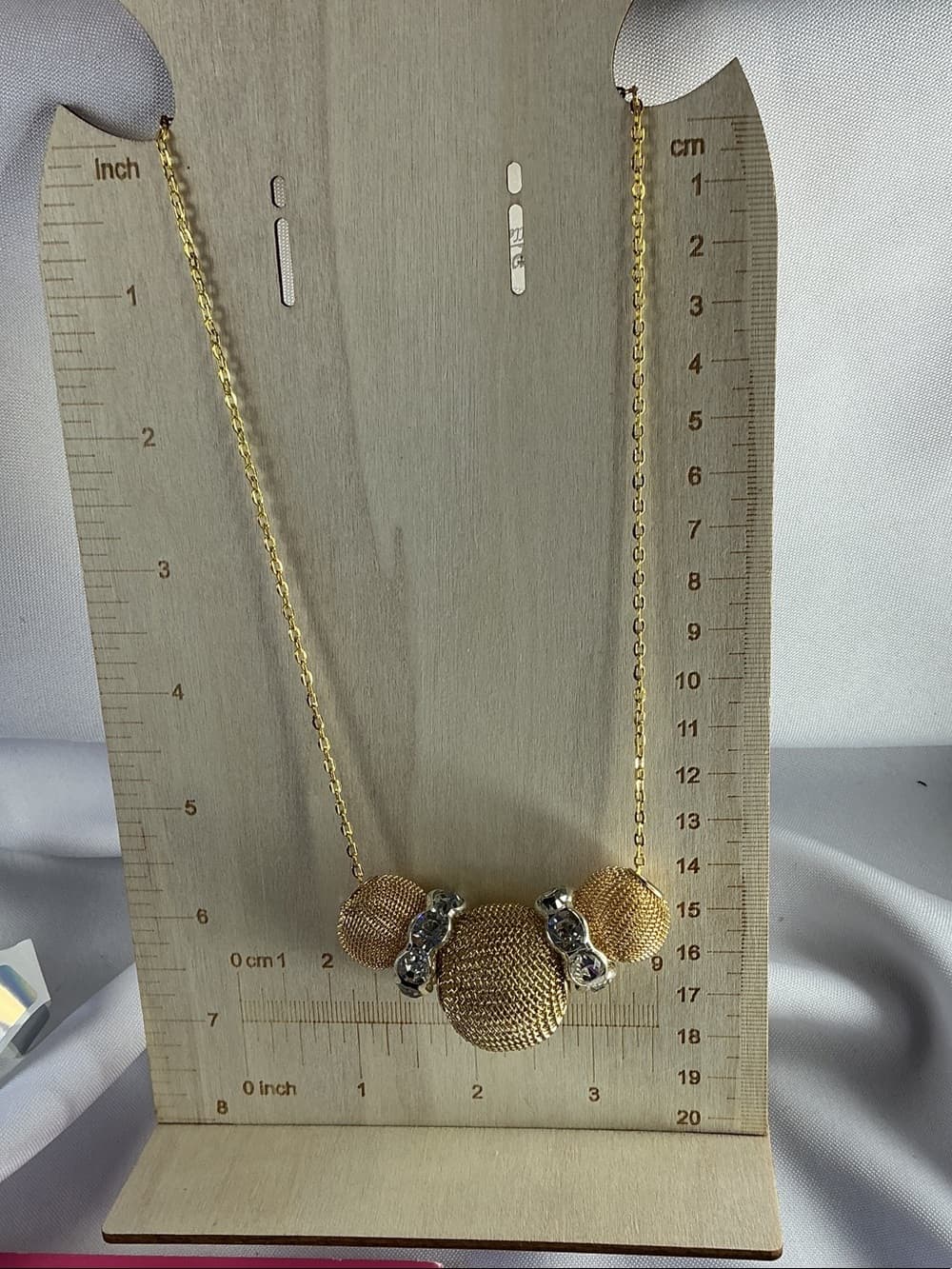 ★ Gold Mesh Mickey Inspired Rhinestone Statement Necklace - Thumbnail 3