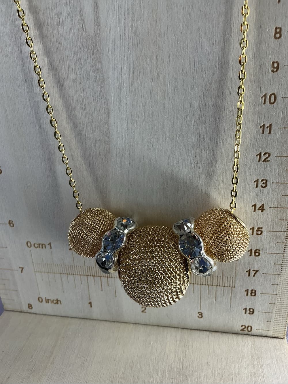 ★ Gold Mesh Mickey Inspired Rhinestone Statement Necklace
