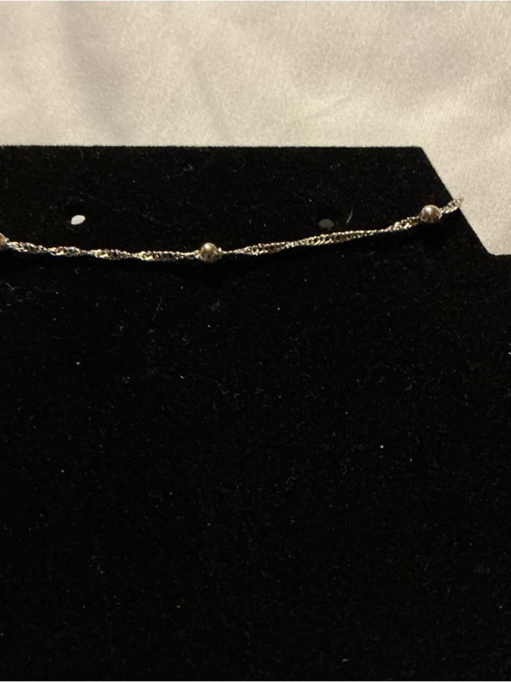 Silver Beaded Chain Bracelet Dainty Minimalist Adjustable Stackable