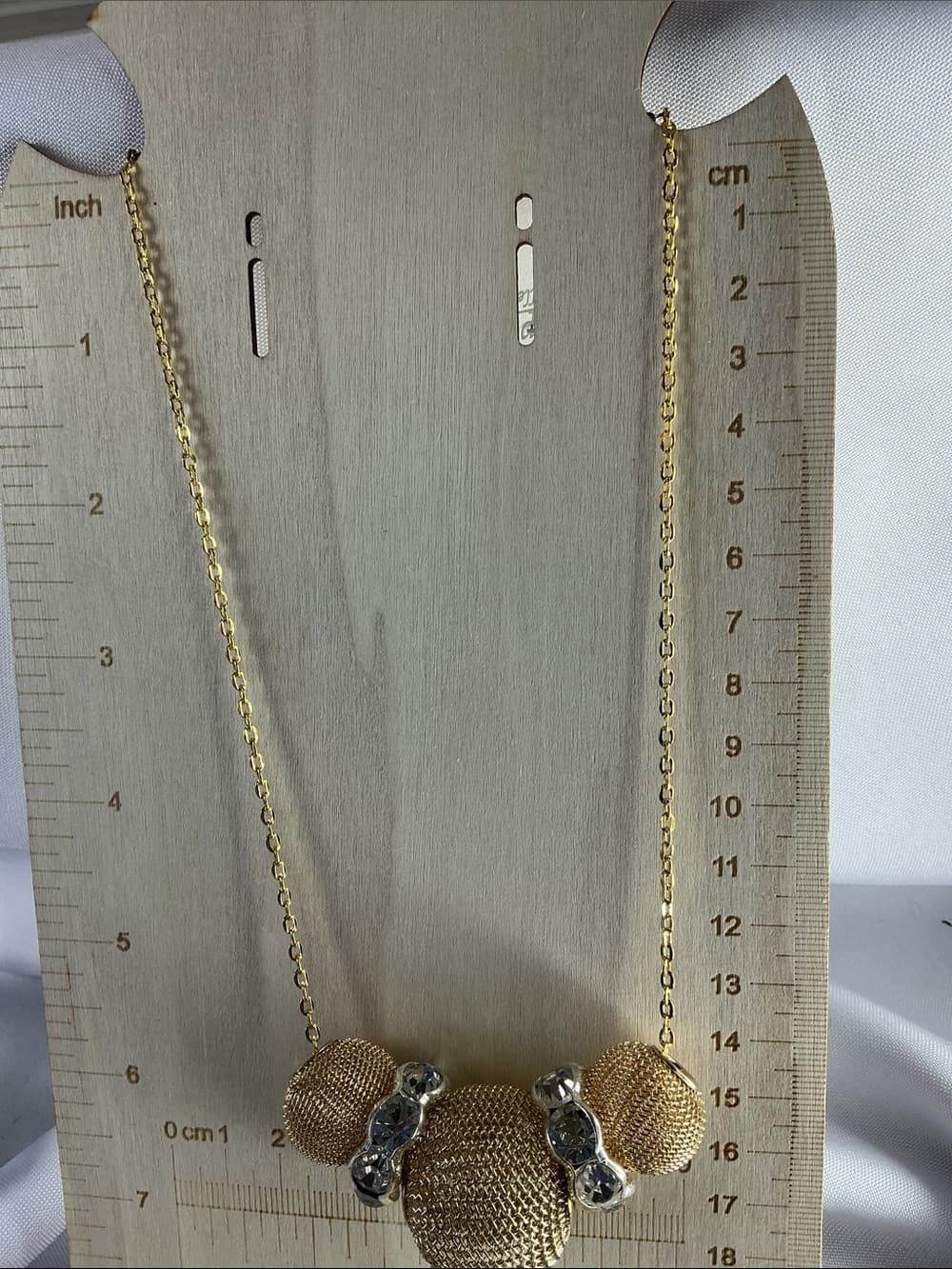 ★ Gold Mesh Mickey Inspired Rhinestone Statement Necklace - Thumbnail 2