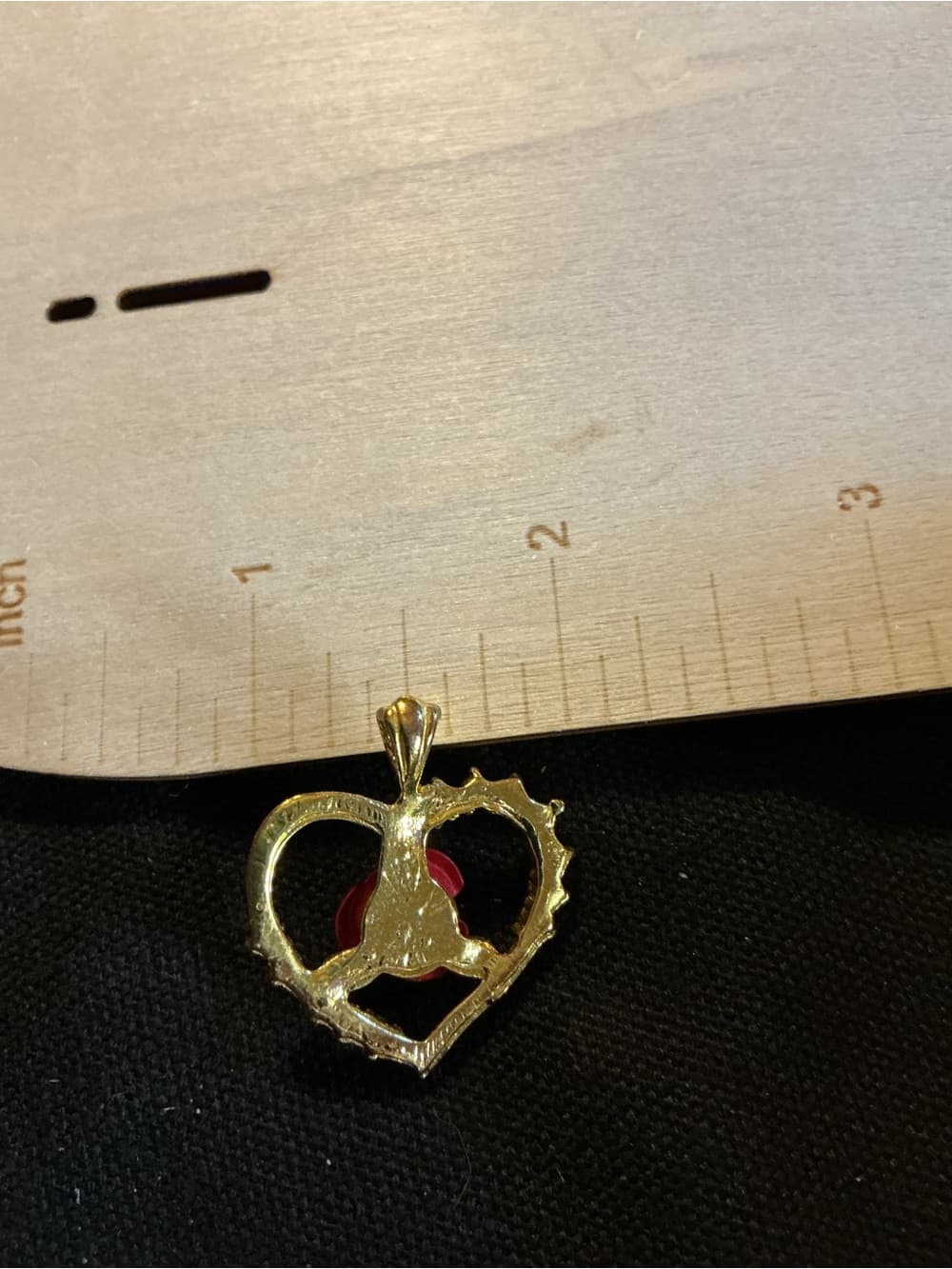 ⭐ Red Rose Heart Pendant Gold Tone Rhinestone Romantic Charm Necklace - Thumbnail 5