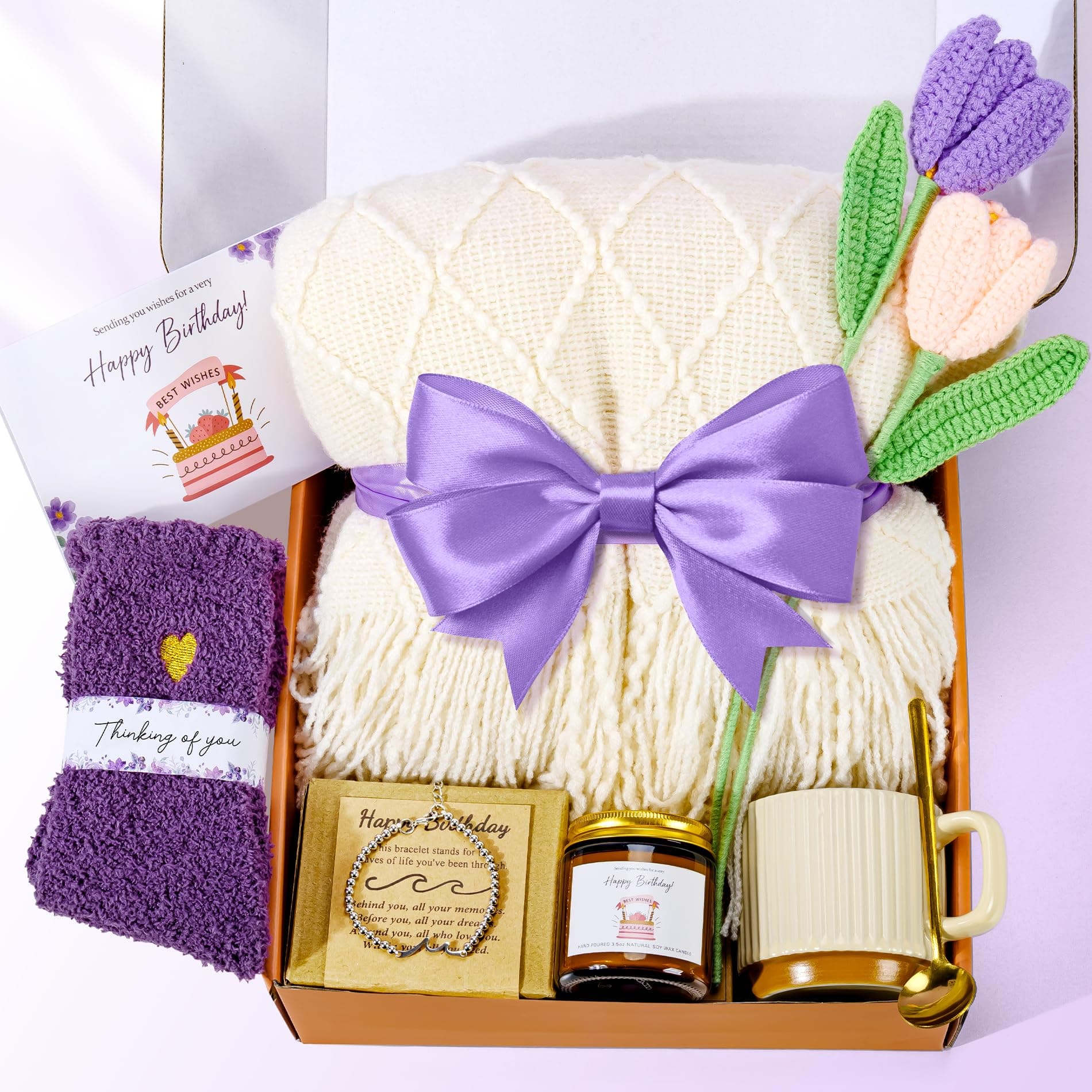Birthday Gifts for Women, Unique Happy Birthday Gift Basket, Self Care Gift Care