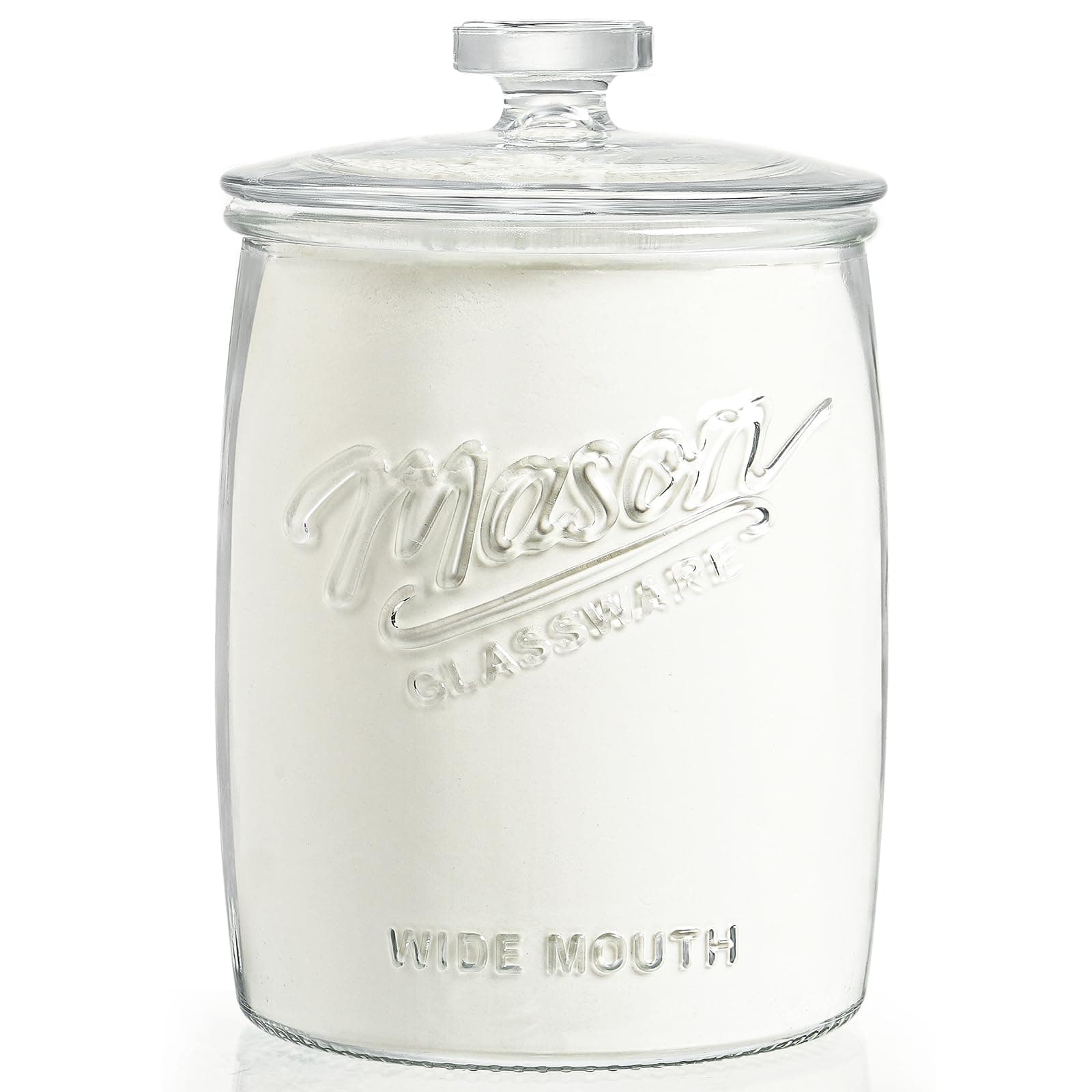 Dwbligt 1 Gallon Glass Cookie Jar with Airtight Lid, Wide Mouth Mason Jar for Pa