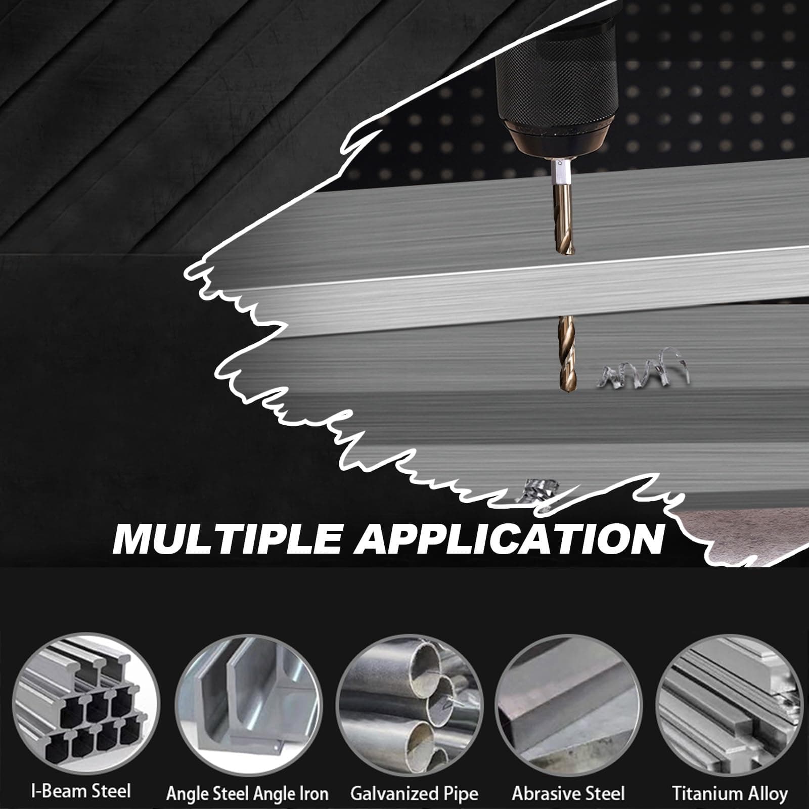 Sinyeenglon Hex Shank Cobalt Drill Bit Set 16Pcs 1/16"-3/8", M35 HSS Twist Impac - Thumbnail 8