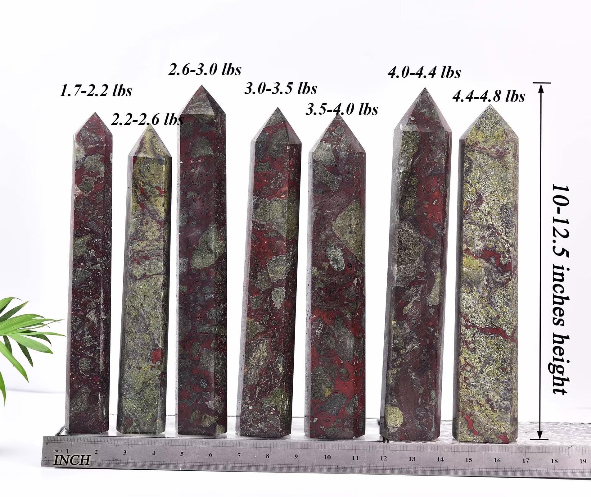 AMOYSTONE Large Blood Jasper Stone Wand Healing Crystal Obelisk Tower 6 Faceted - Thumbnail 3