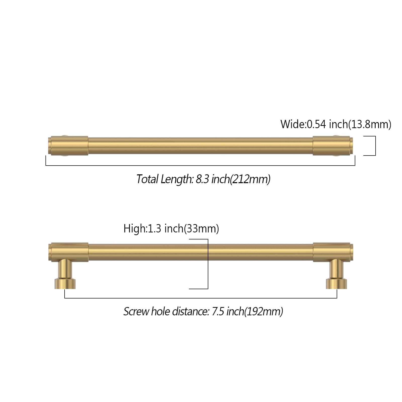 Asidrama 10 Pack 7.5 Inch(192mm) Champagne Bronze Kitchen Cabinet Handles, Cabin - Thumbnail 2