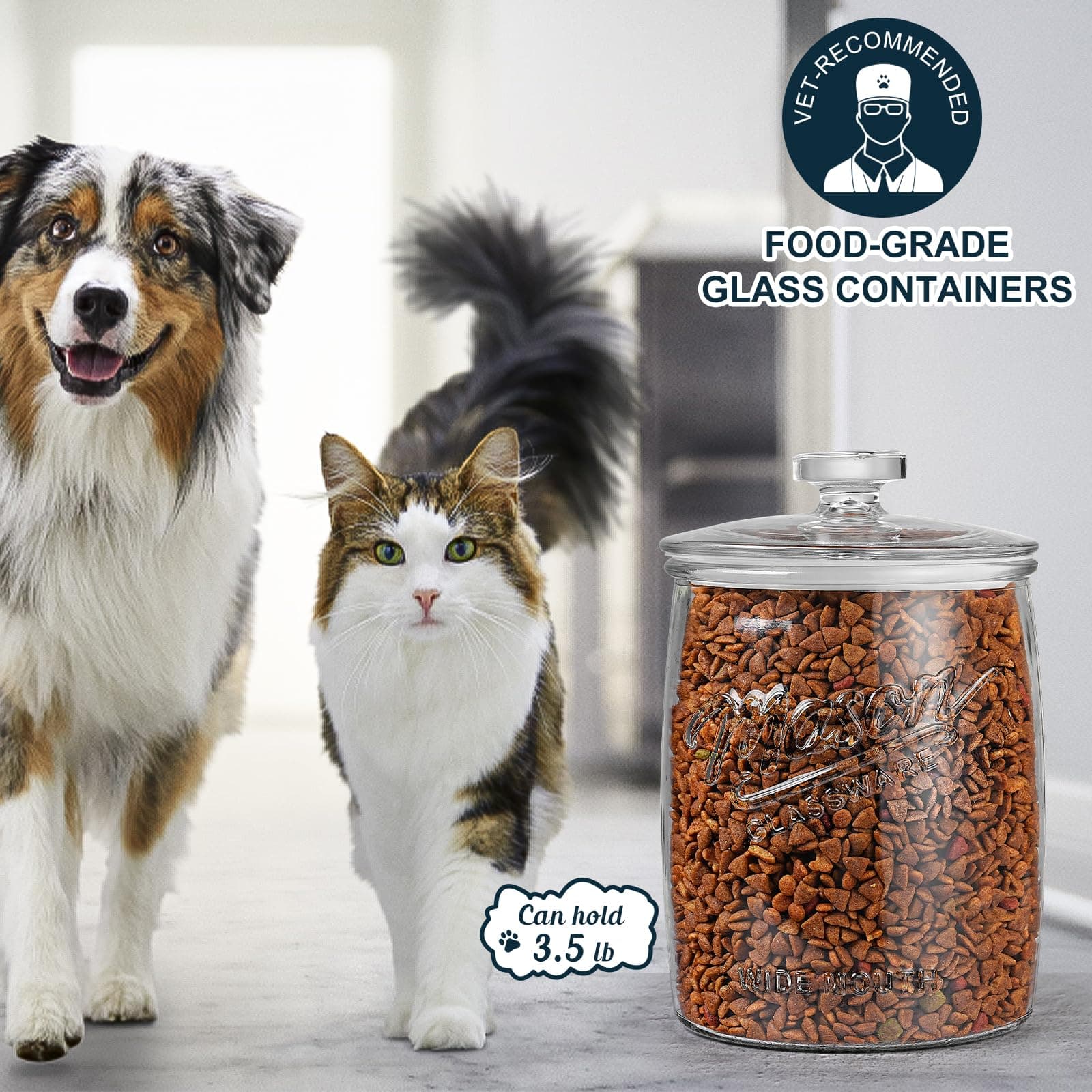 Dwbligt 1 Gallon Glass Cookie Jar with Airtight Lid, Wide Mouth Mason Jar for Pa - Thumbnail 6
