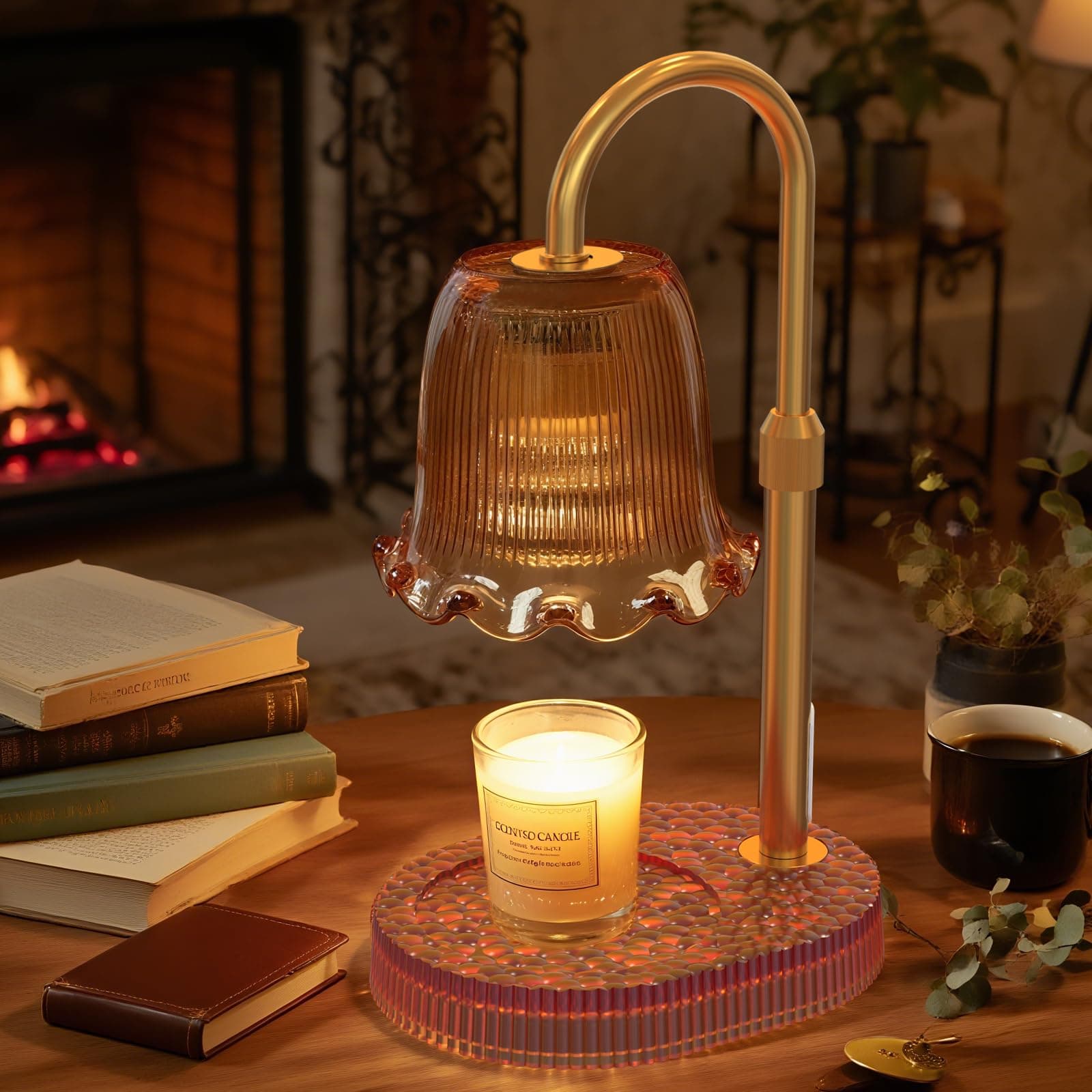 WYghyronic Candle Warmer Lamp with Adjustable Height - Flameless 4-Level Dimmabl