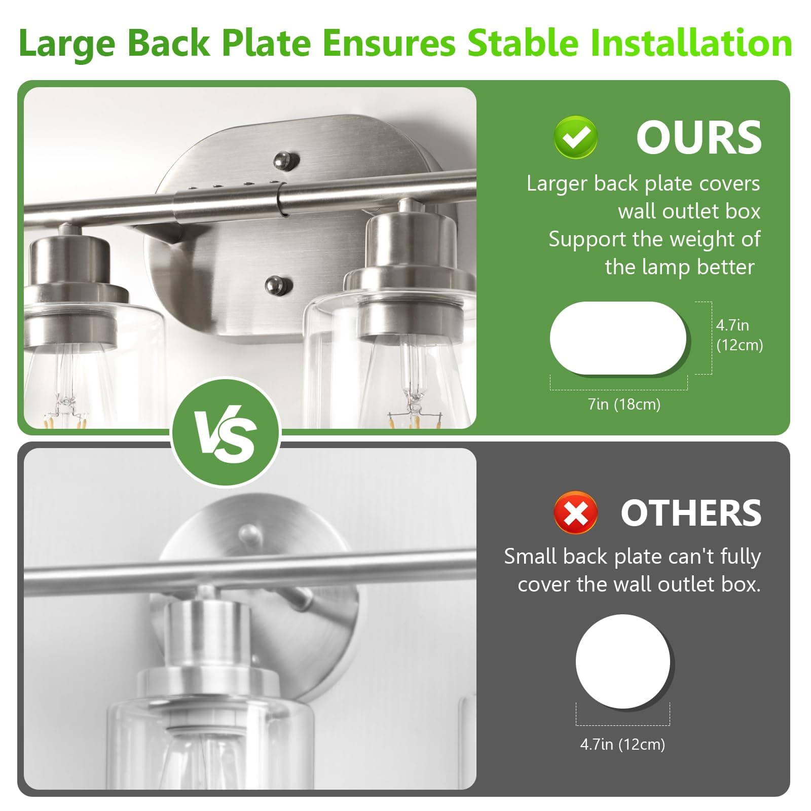 Ascher 4-Light Bathroom Light Fixtures, Modern Vanity Lights with Clear Glass Sh - Thumbnail 5