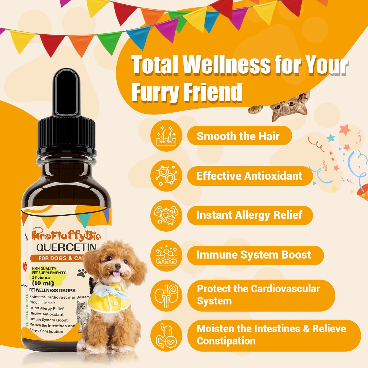 Quercetin for Dogs, Dog Quercetin Liquid Drops, Dog Quercetin Herbal Supplement - Thumbnail 3