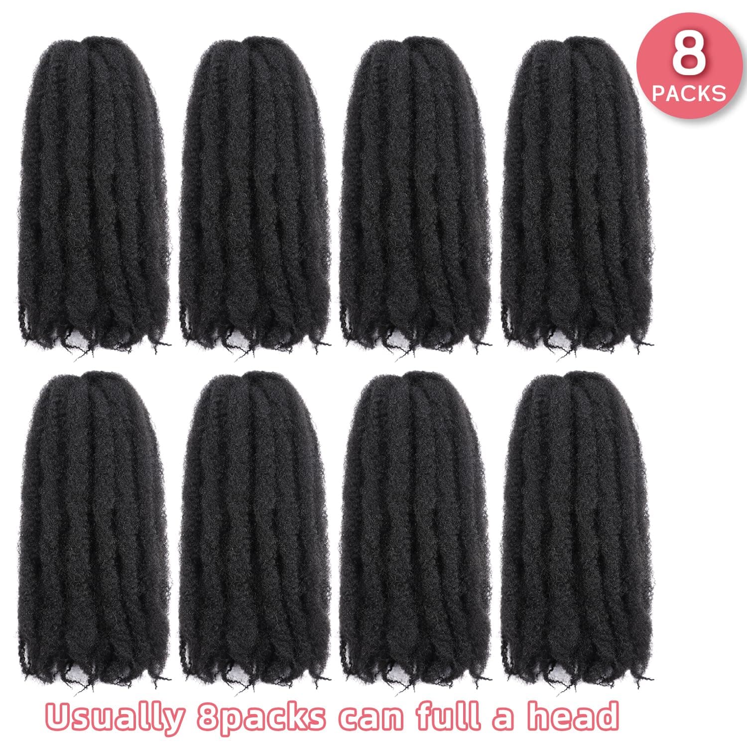 Marley Twist Braiding Hair-18Inch 8packs Cuban Twist Hair Soft Marley Hair for B - Thumbnail 3