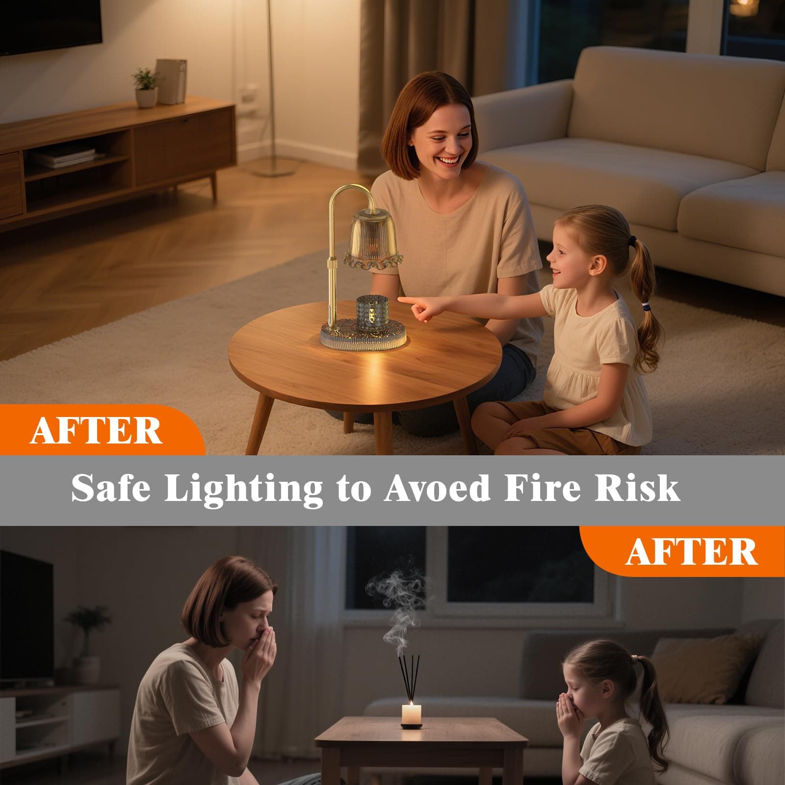WYghyronic Candle Warmer Lamp with Adjustable Height - Flameless 4-Level Dimmabl - Thumbnail 4