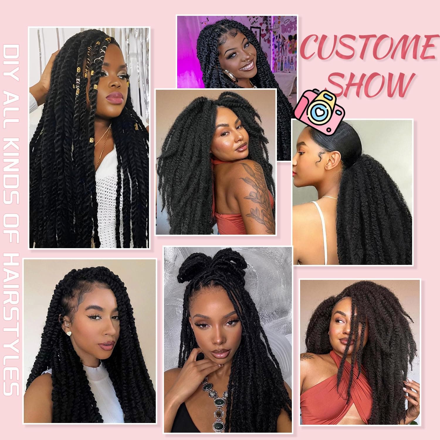 Marley Twist Braiding Hair-18Inch 8packs Cuban Twist Hair Soft Marley Hair for B - Thumbnail 7