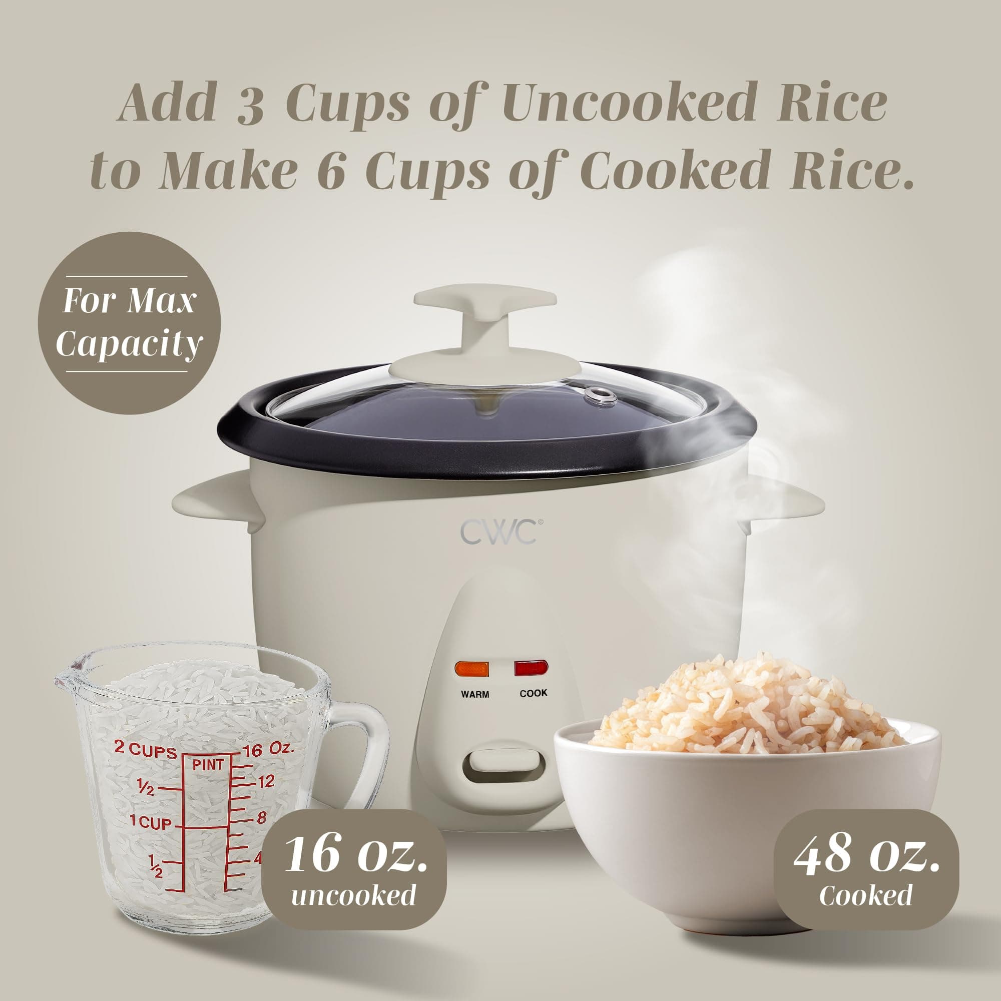 COOK WITH COLOR 6 Cup Rice Cooker 300W - Effortless Cooking and Perfectly, Cooks - Thumbnail 8