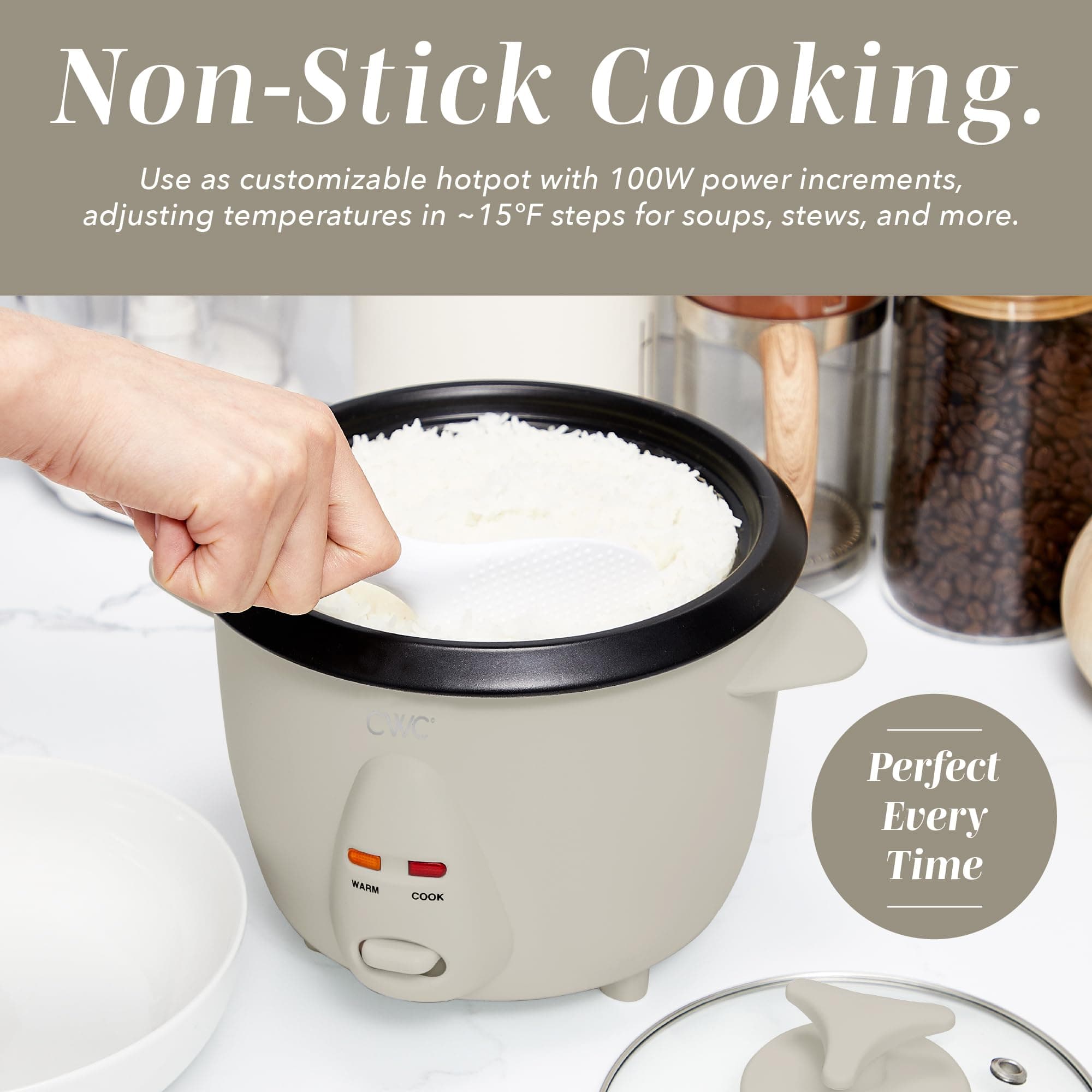COOK WITH COLOR 6 Cup Rice Cooker 300W - Effortless Cooking and Perfectly, Cooks - Thumbnail 6