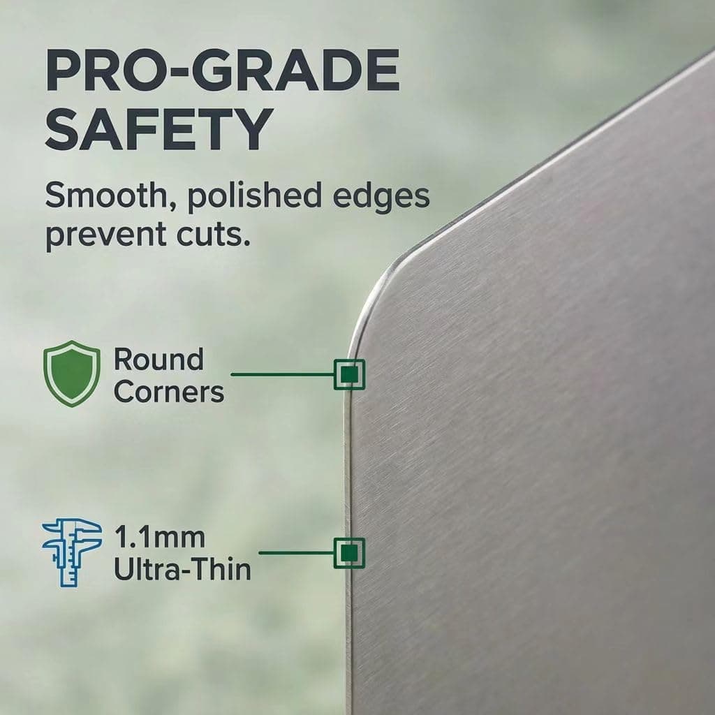 3 PCS Stainless Steel Cutting Boards Kitchen 304 Metal Non Toxic Chopping Boards - Thumbnail 3