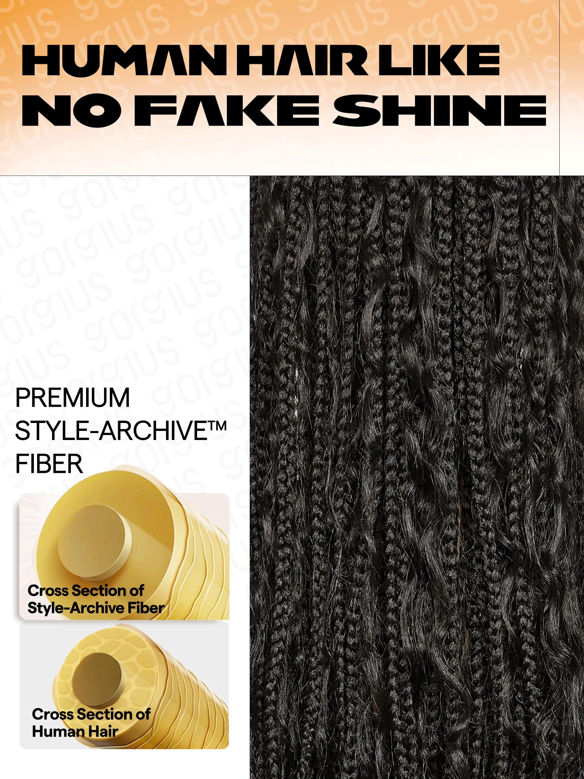 GORGIUS Goddess Braids Wigs Ready To Go Braided Headband Wig with Curly Strands - Thumbnail 4