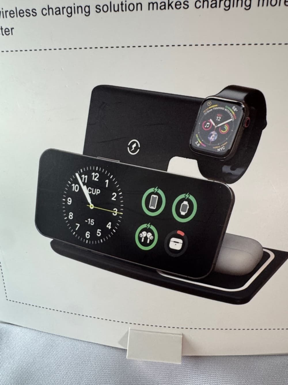3-in-1 Wireless Charger Foldable Fast Charging Station Phone Watch