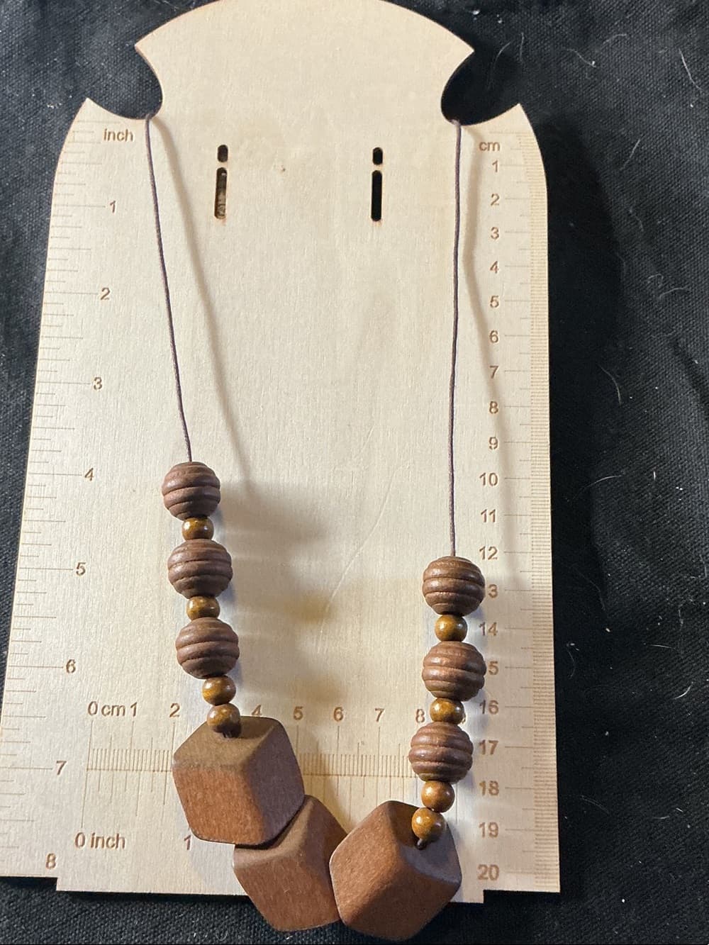 ★ Boho Wooden Bead Geometric Statement Necklace