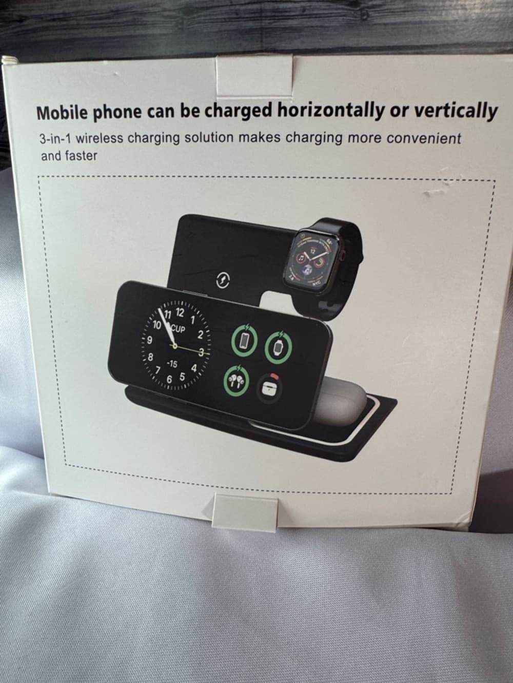 3-in-1 Wireless Charger Foldable Fast Charging Station Phone Watch - Thumbnail 3