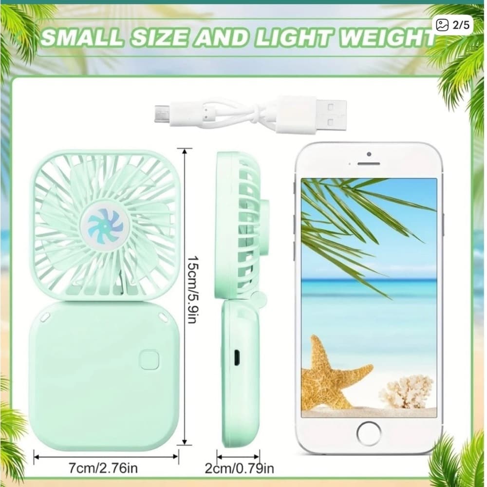 Stay cool anywhere! This compact fan is the perfect summer must-have.