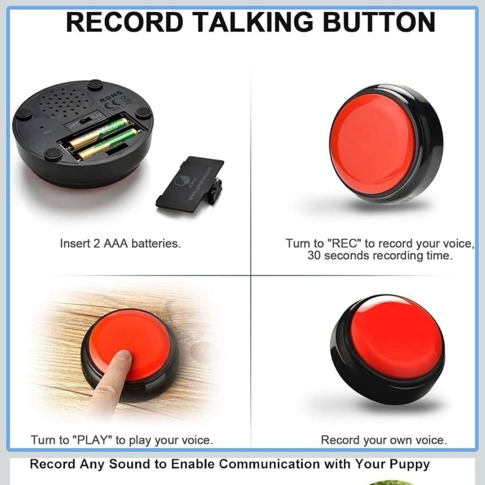 ★ Recordable Voice Message Button Sound Buzzer Talking Answer Button - Thumbnail 2