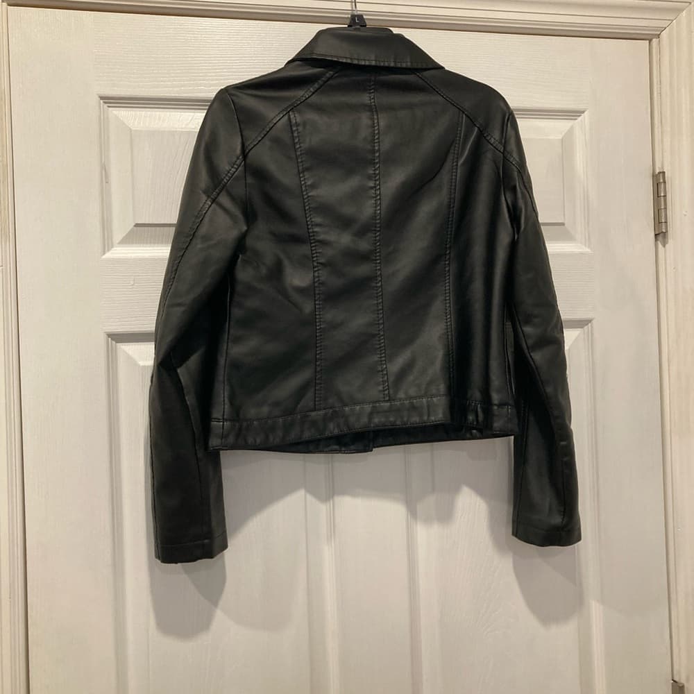 Women's Black Lace-Up Leather Jackets - Thumbnail 2
