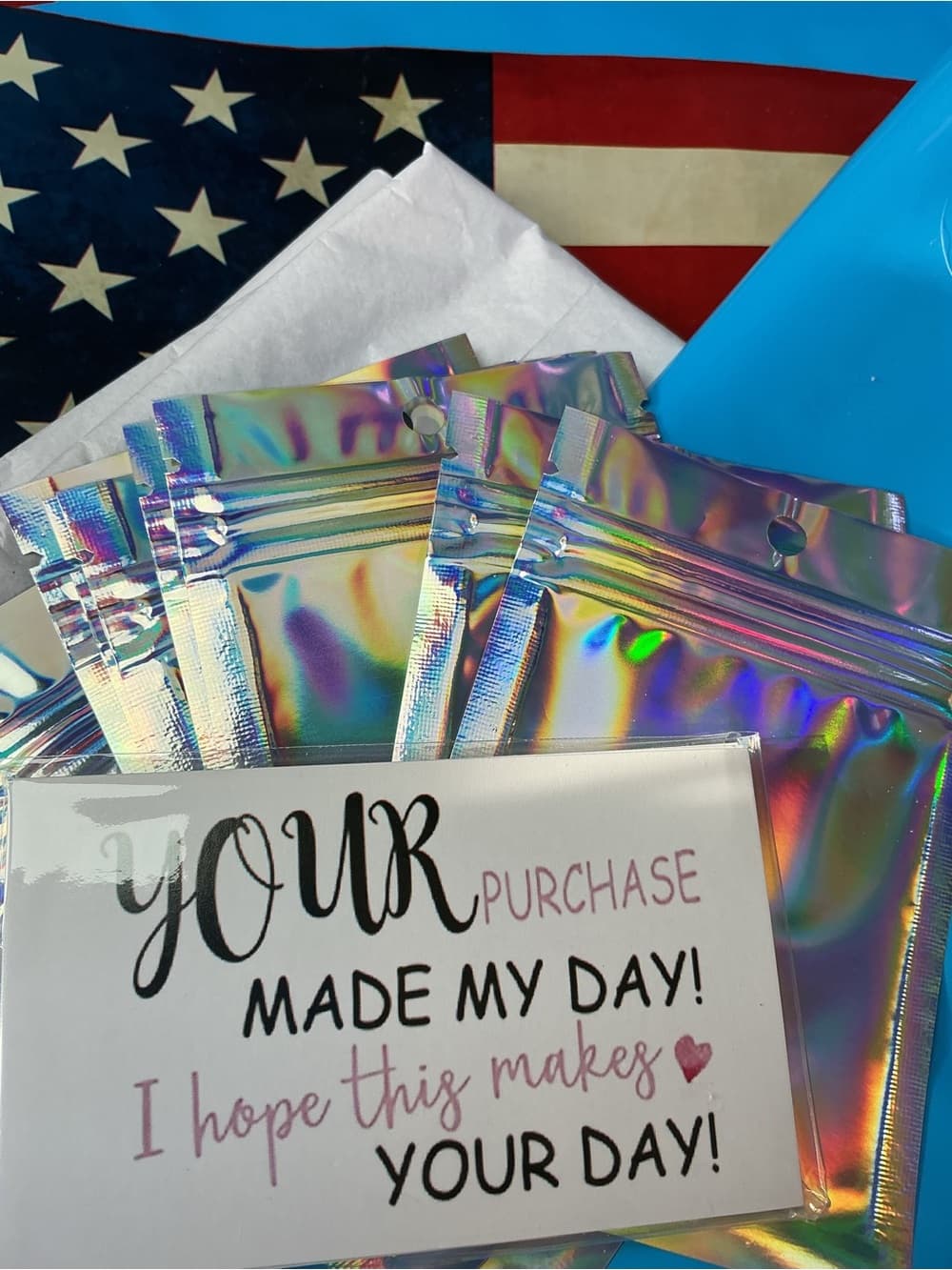 ⭐️ Patriotic Shipping Bundle Poly Mailers Tissue Bags Thank You Kit - Thumbnail 3