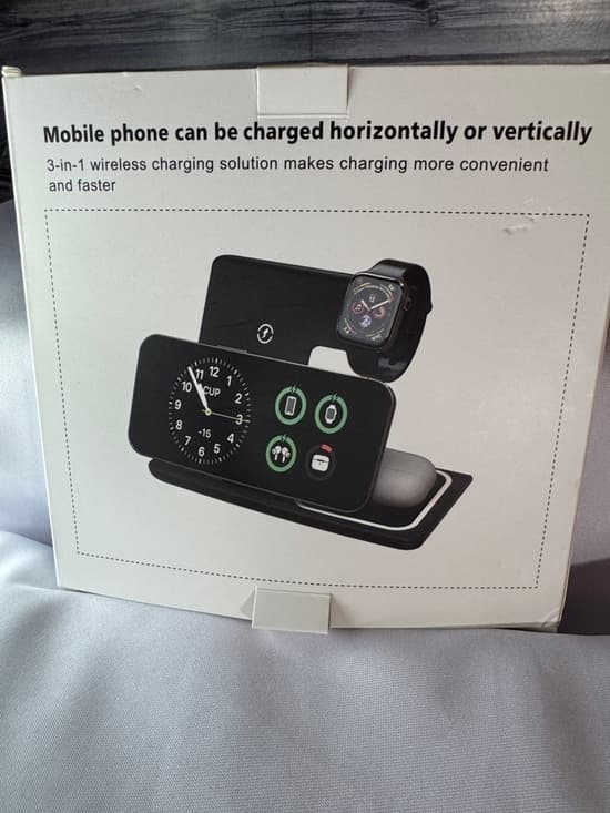 3-in-1 Wireless Charger Foldable Fast Charging Station Phone Watch - Thumbnail 4