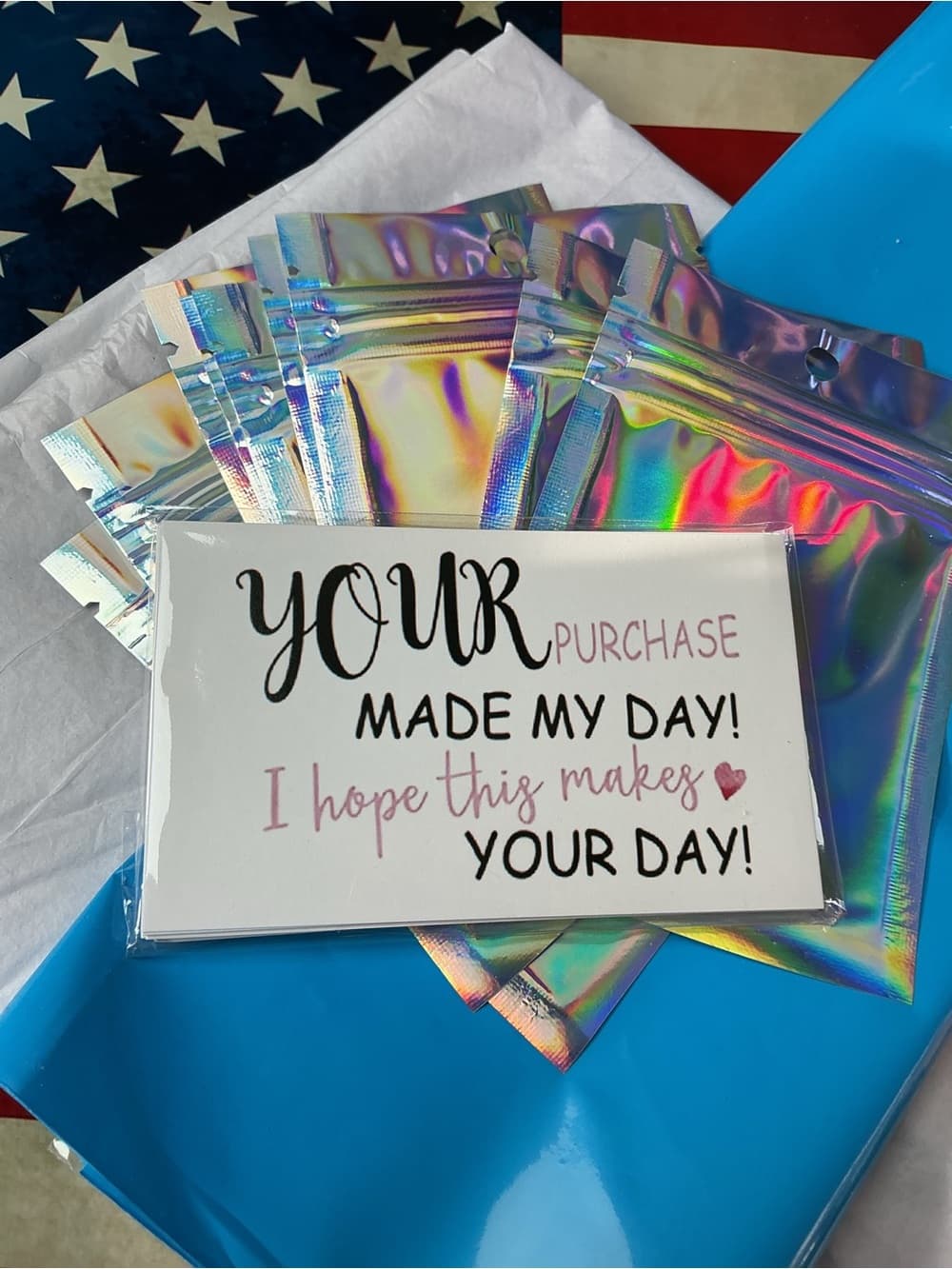 ⭐️ Patriotic Shipping Bundle Poly Mailers Tissue Bags Thank You Kit - Thumbnail 2