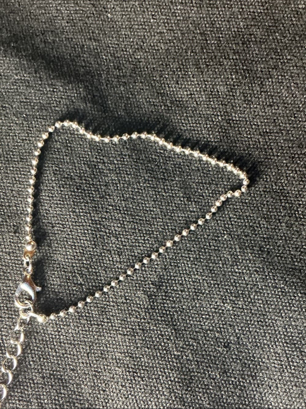 ★ Dainty Silver Ball Chain Choker Necklace w/ Adjustable Extender - Thumbnail 3
