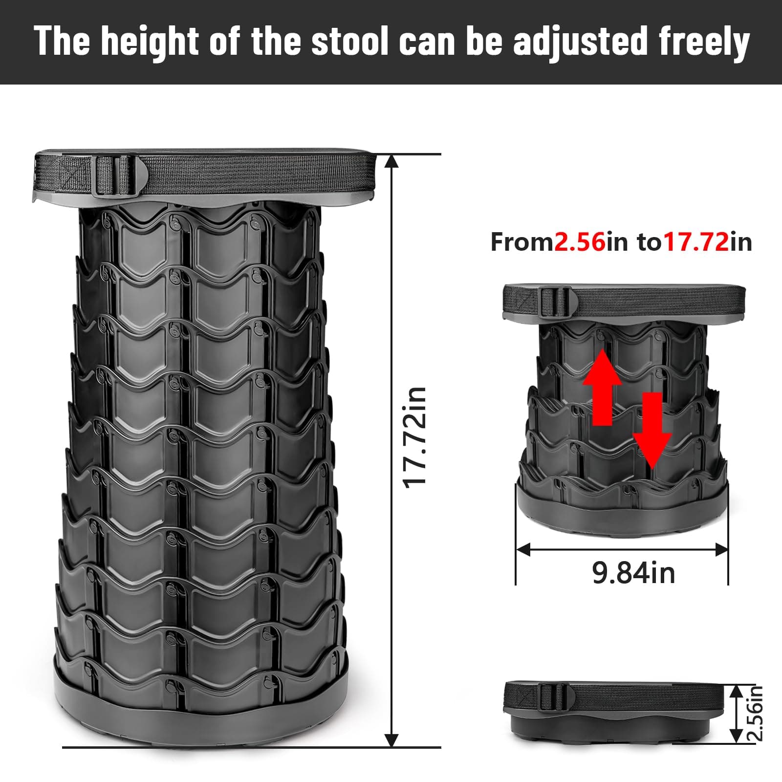 2 Pack Collapsible Stool, 400lbs Max Weight, Lightweight But Sturdy, Portable Re - Thumbnail 2