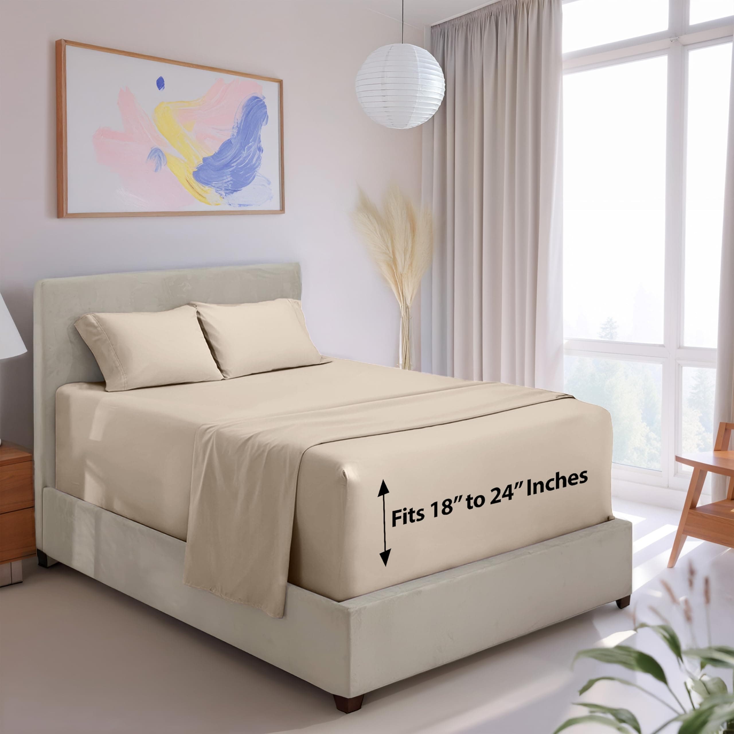 Hearth & Harbor Extra Deep Pocket California King Sheets - 4 Piece Hotel Luxury