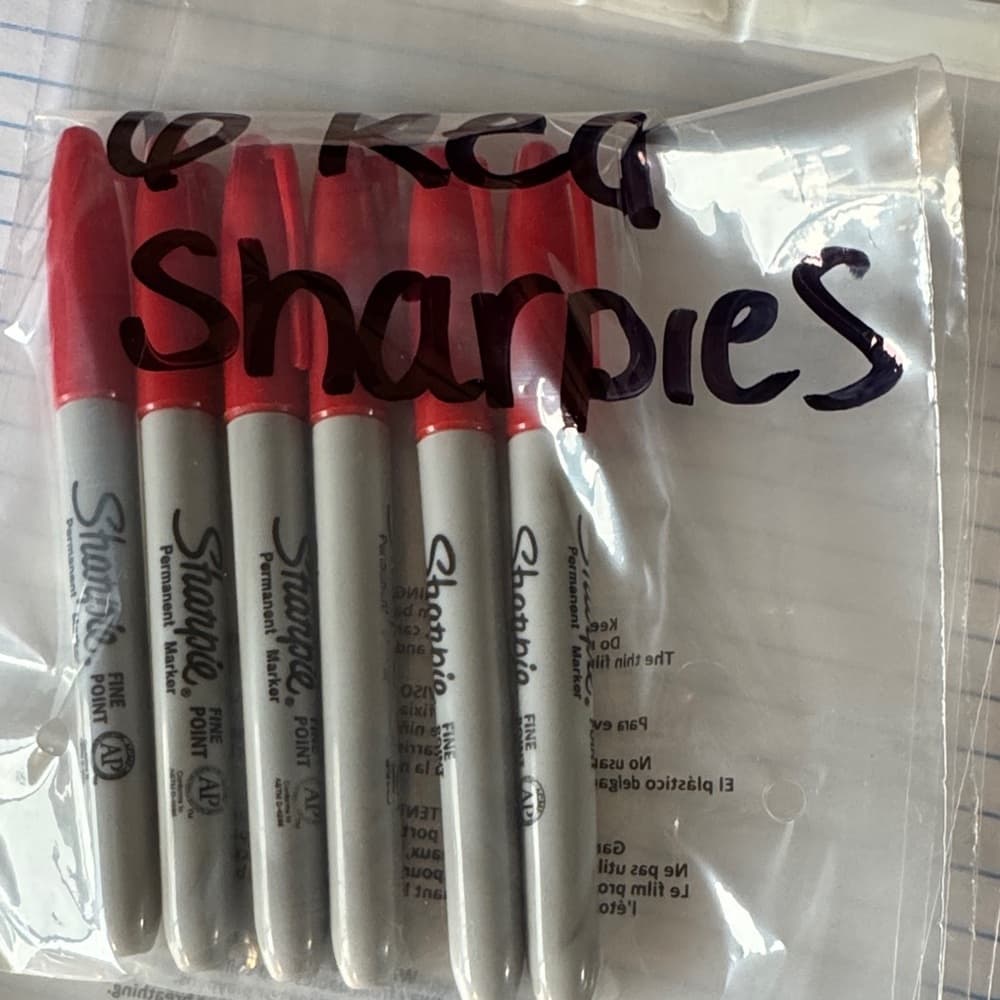 ★ Sharpie Fine Point Permanent Markers Red Set of 6 Office School Supply - Thumbnail 3