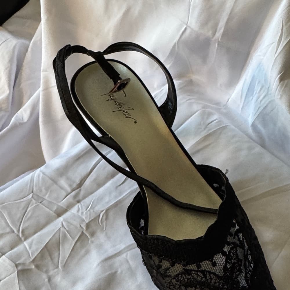 Jacqueline Ferrar Black Lace Heels - Thumbnail 3