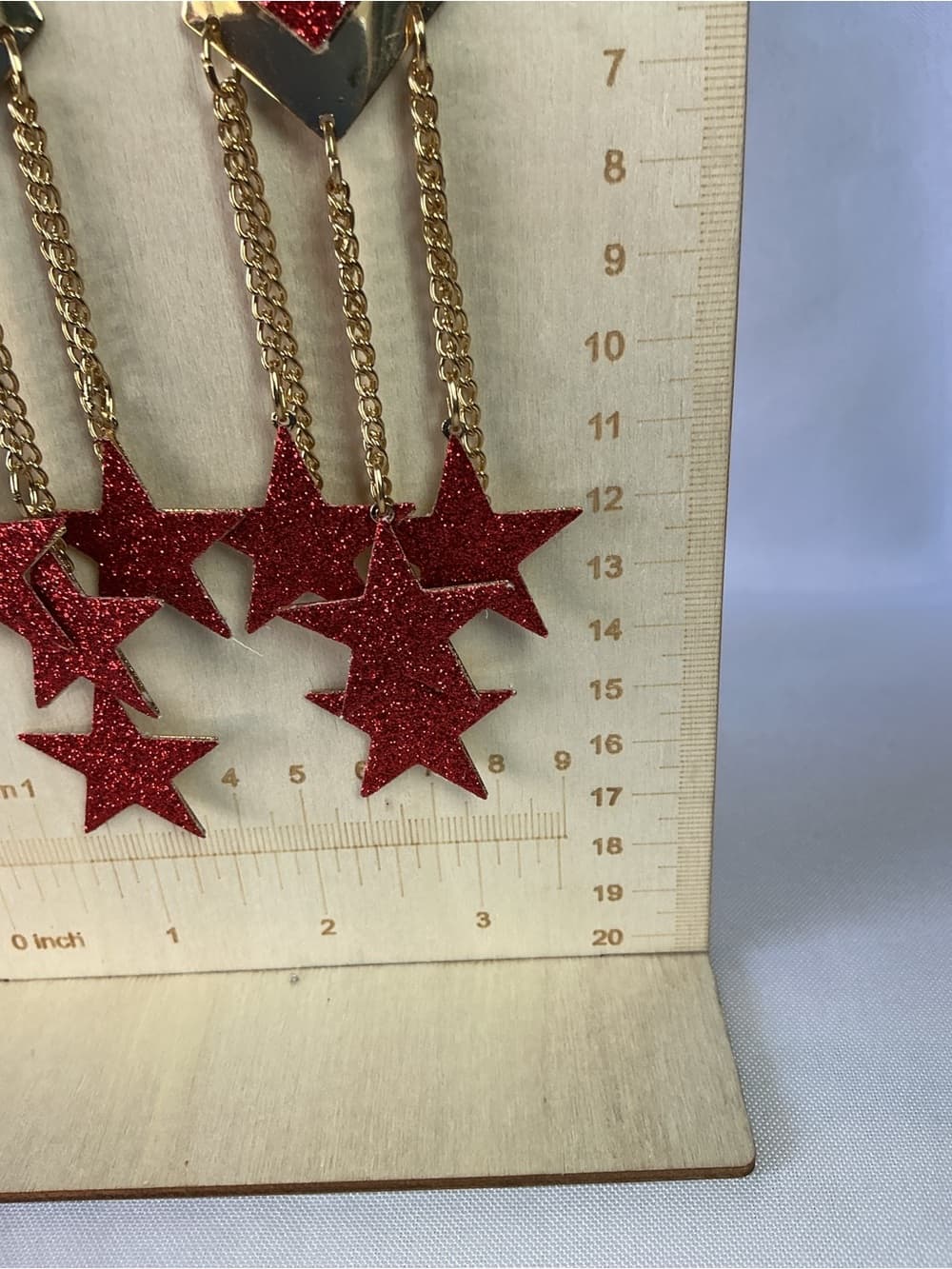 Red Star Cascade Drop Earrings - Women Jewelry - Thumbnail 4