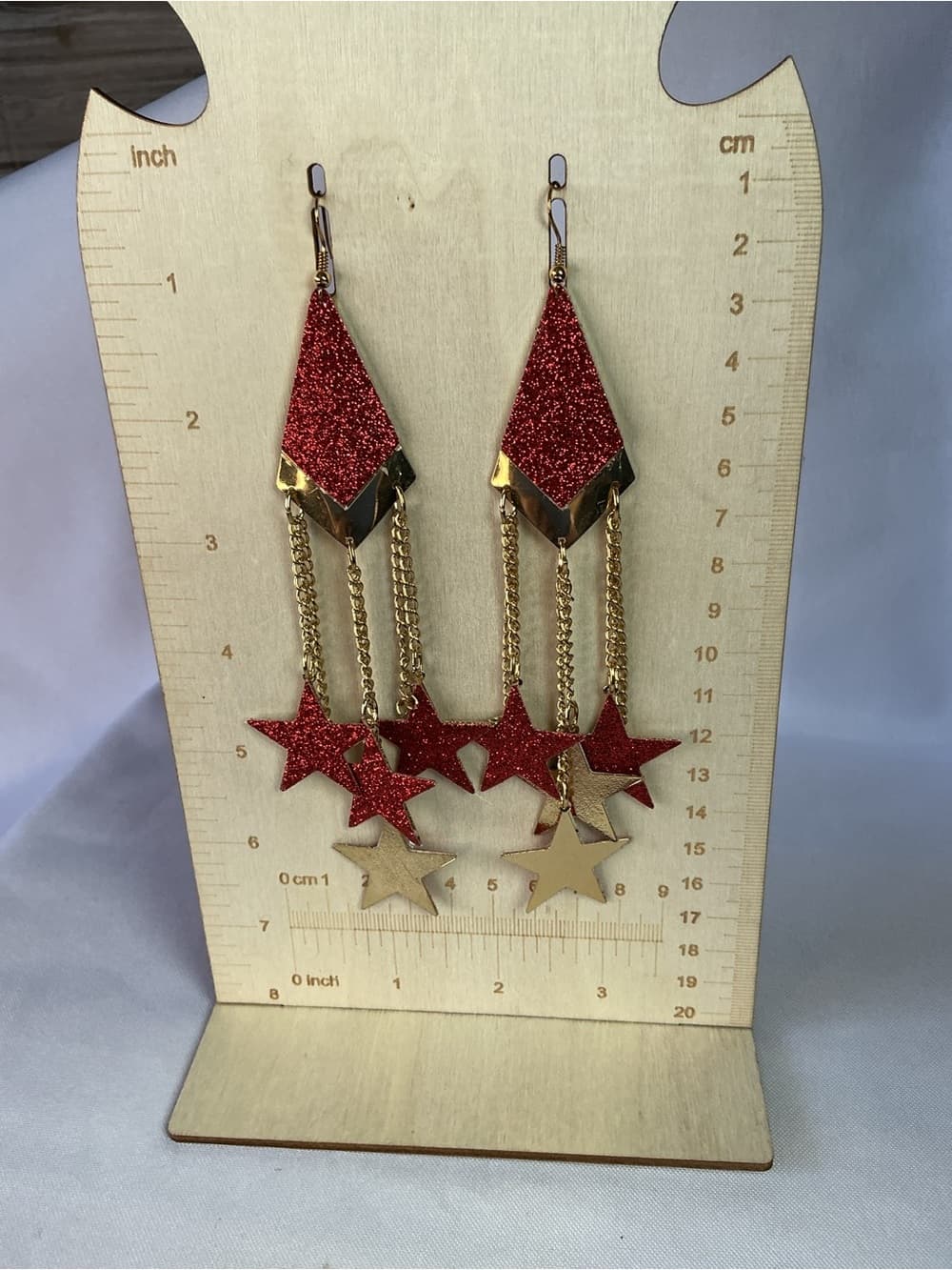 Red Star Cascade Drop Earrings - Women Jewelry