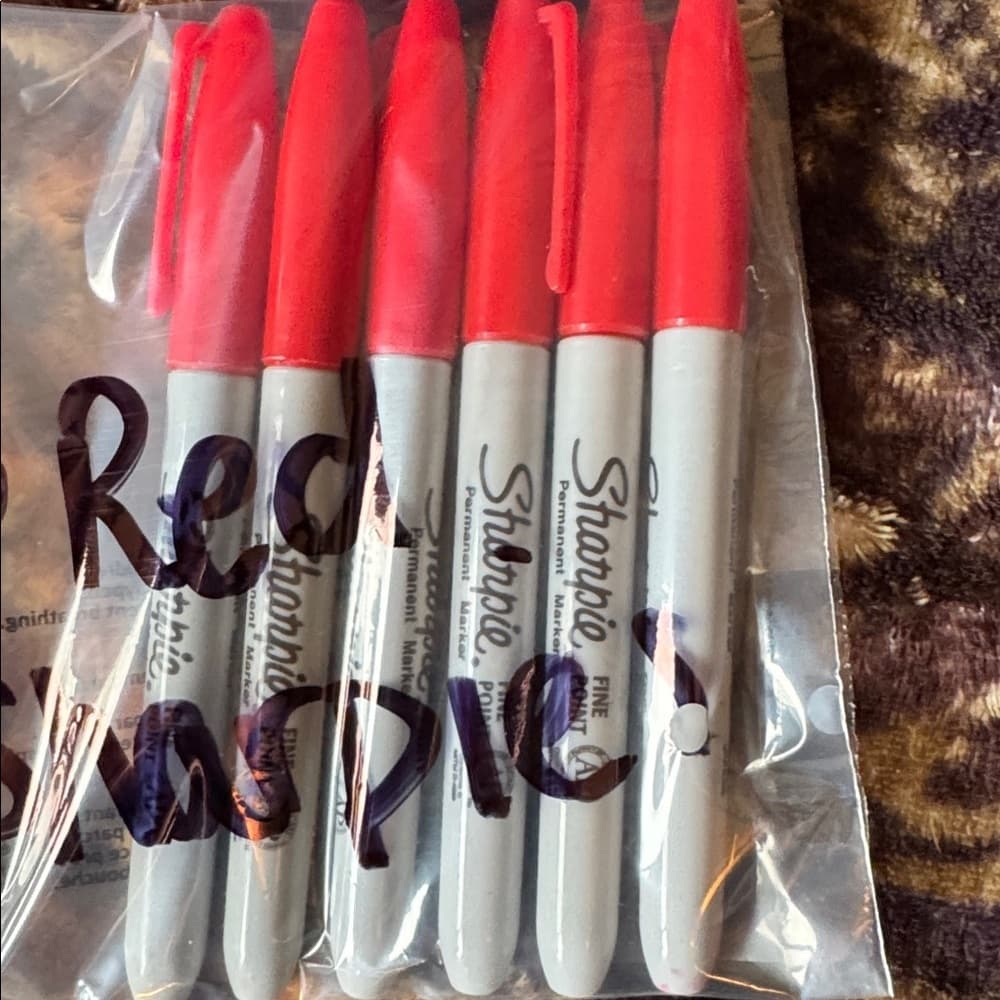 ★ Sharpie Fine Point Permanent Markers Red Set of 6 Office School Supply