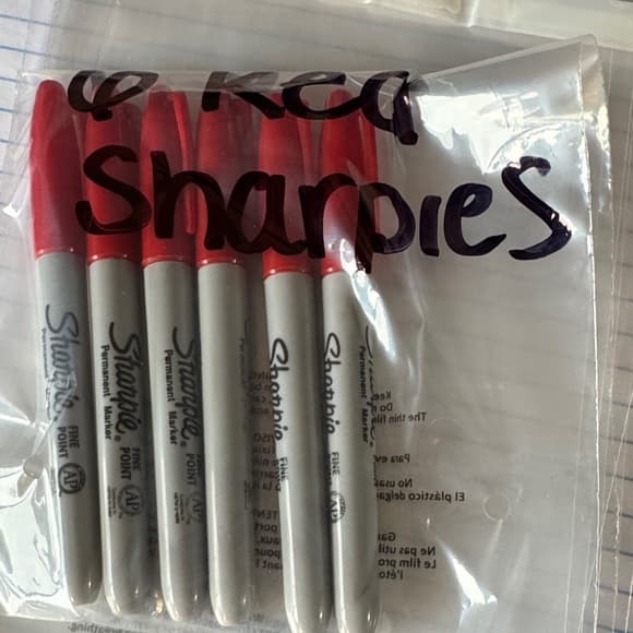 ★ Sharpie Fine Point Permanent Markers Red Set of 6 Office School Supply - Thumbnail 4