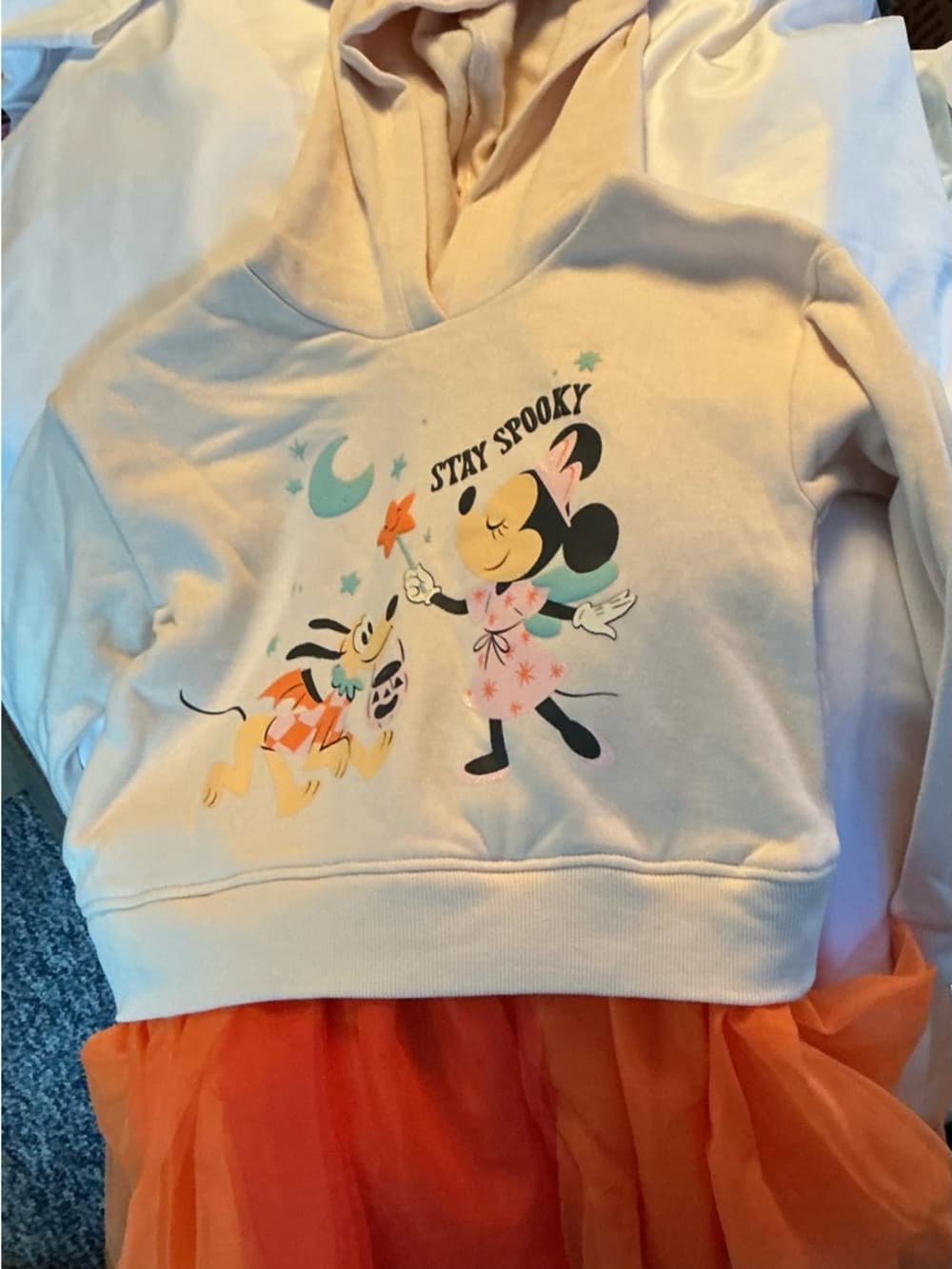 ★ NWT Disney Minnie Mouse Halloween Hoodie Tutu Set Ears Girls XS