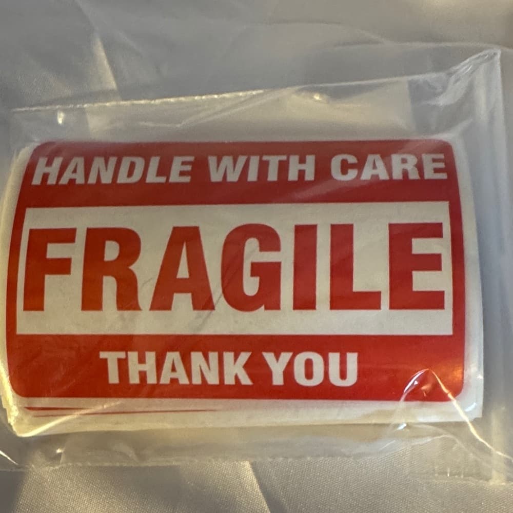 ★ 50 Fragile Handle With Care Thank You Stickers Shipping Labels - Thumbnail 2