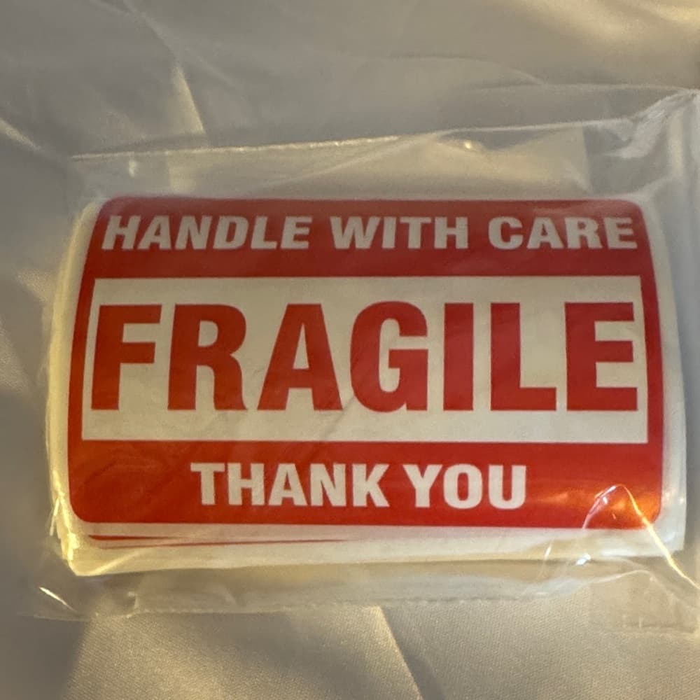 ★ 50 Fragile Handle With Care Thank You Stickers Shipping Labels - Thumbnail 3