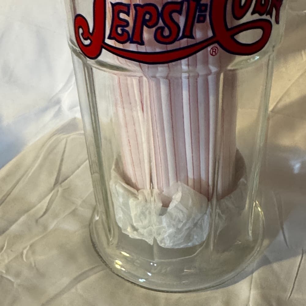 ★ Vintage Pepsi-Cola Soda Fountain Straw Holder Diner Counter Display - Thumbnail 3